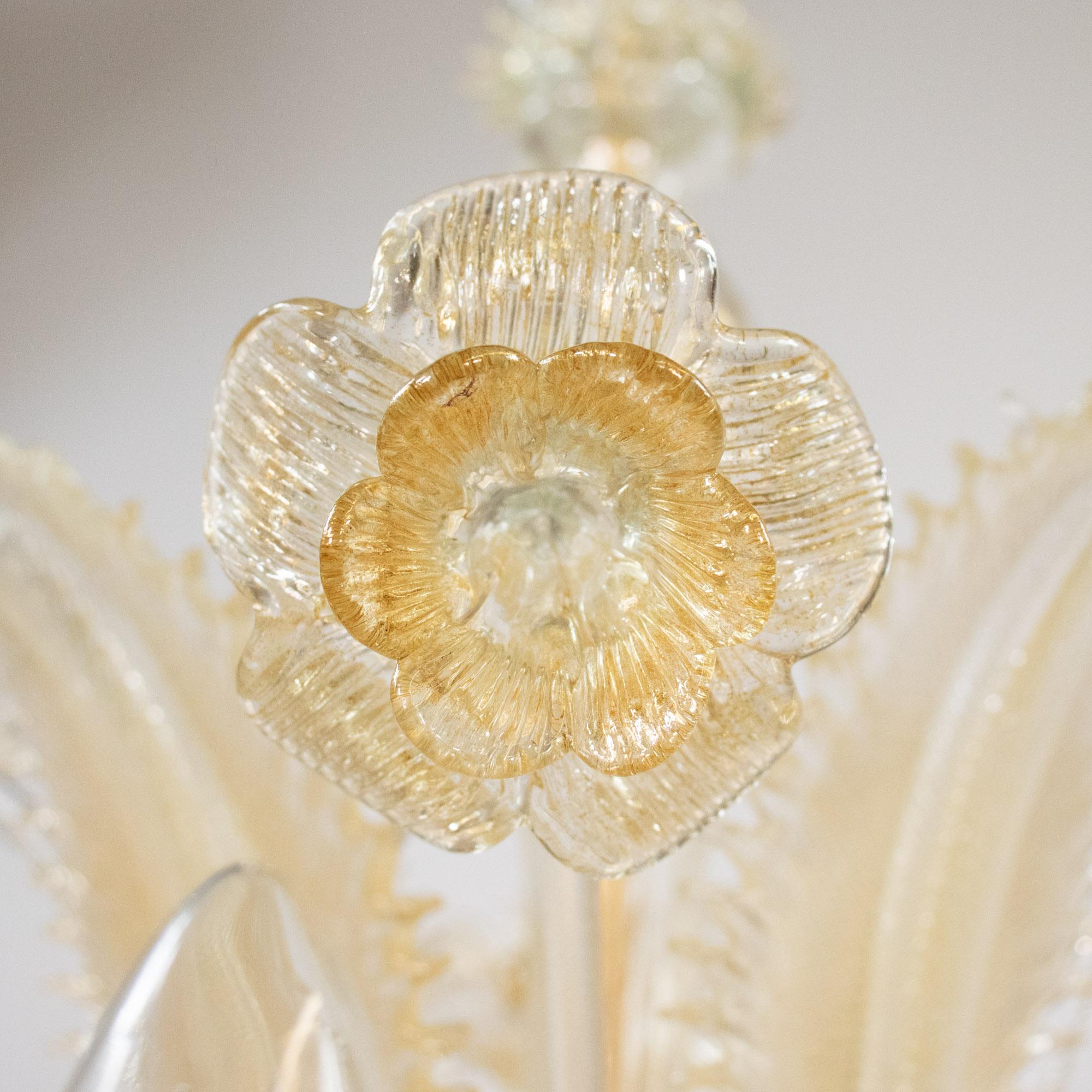 Lampadario barocco vintage di Murano con infusione d'oro in vendita 6