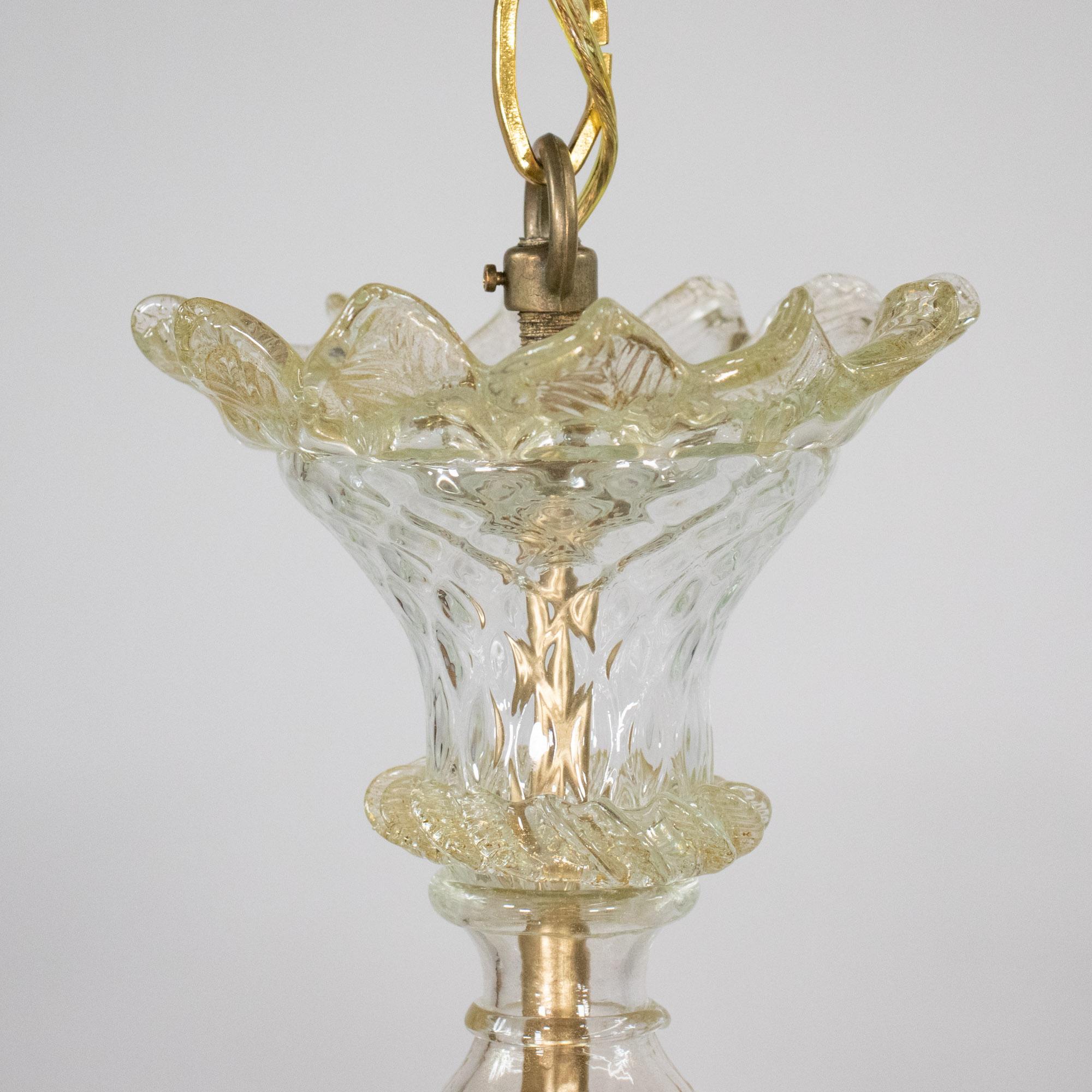 Lampadario barocco vintage di Murano con infusione d'oro in vendita 7