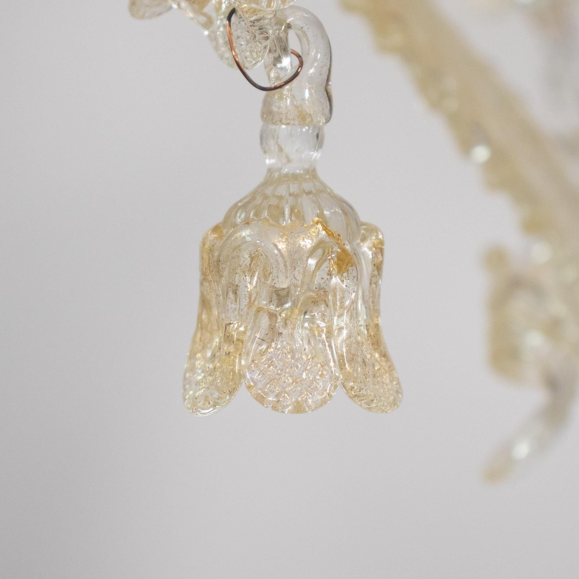 Lampadario barocco vintage di Murano con infusione d'oro in vendita 9