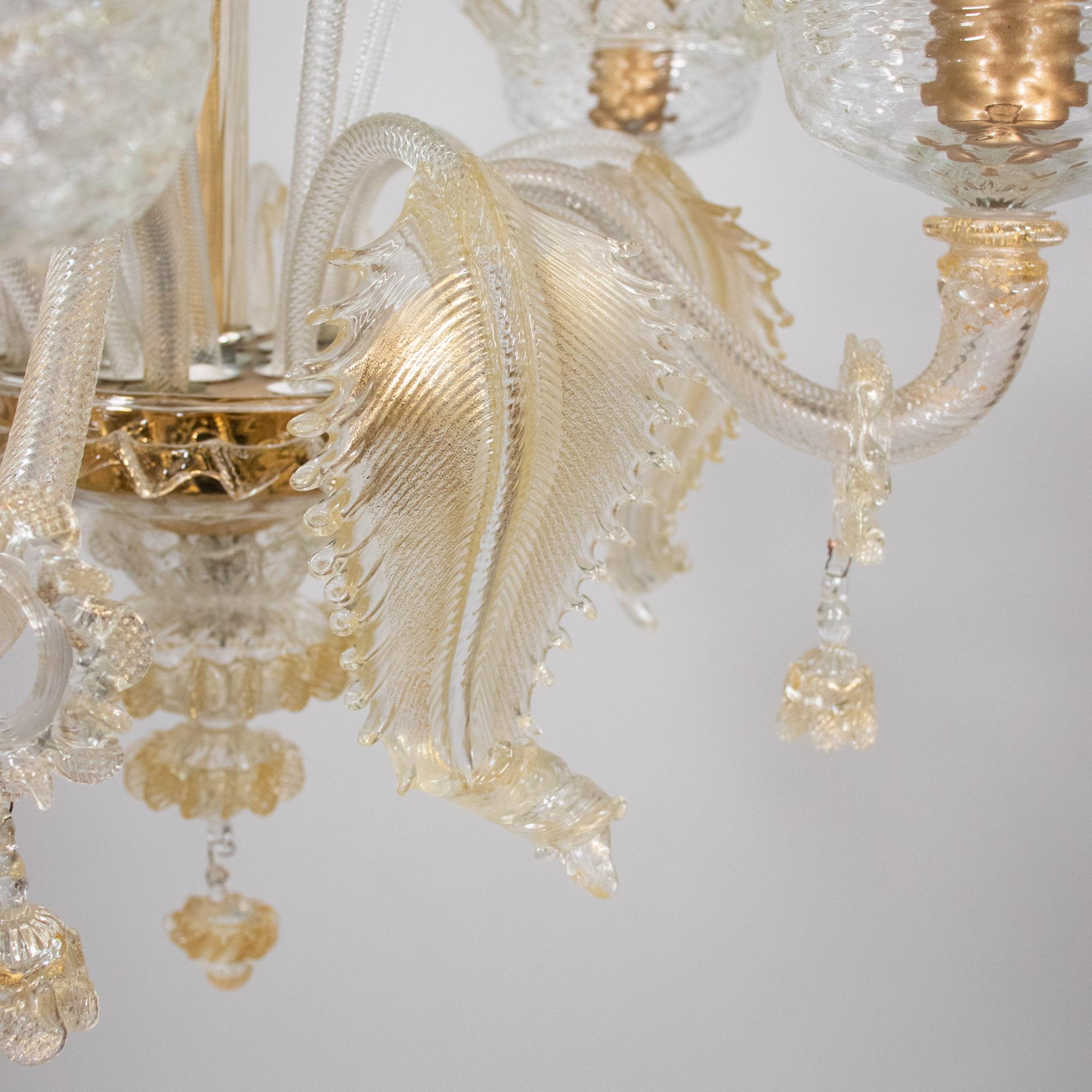 Lampadario barocco vintage di Murano con infusione d'oro In condizioni buone in vendita a Chicago, IL