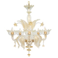 Vintage Baroque Style Gold Infused Murano Chandelier