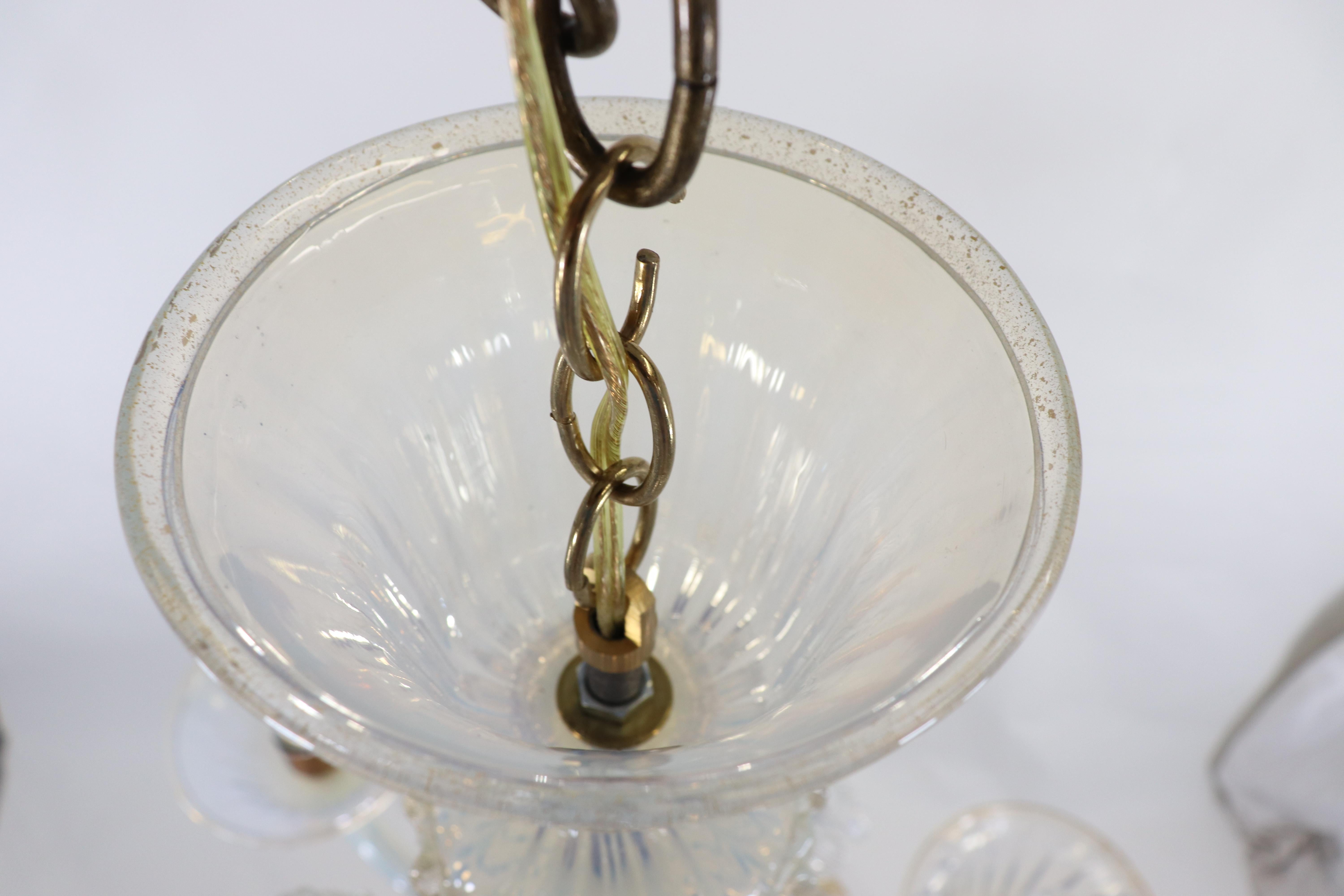 Lampadario barocco d'epoca in stile opalino di Murano In condizioni buone in vendita a Chicago, IL
