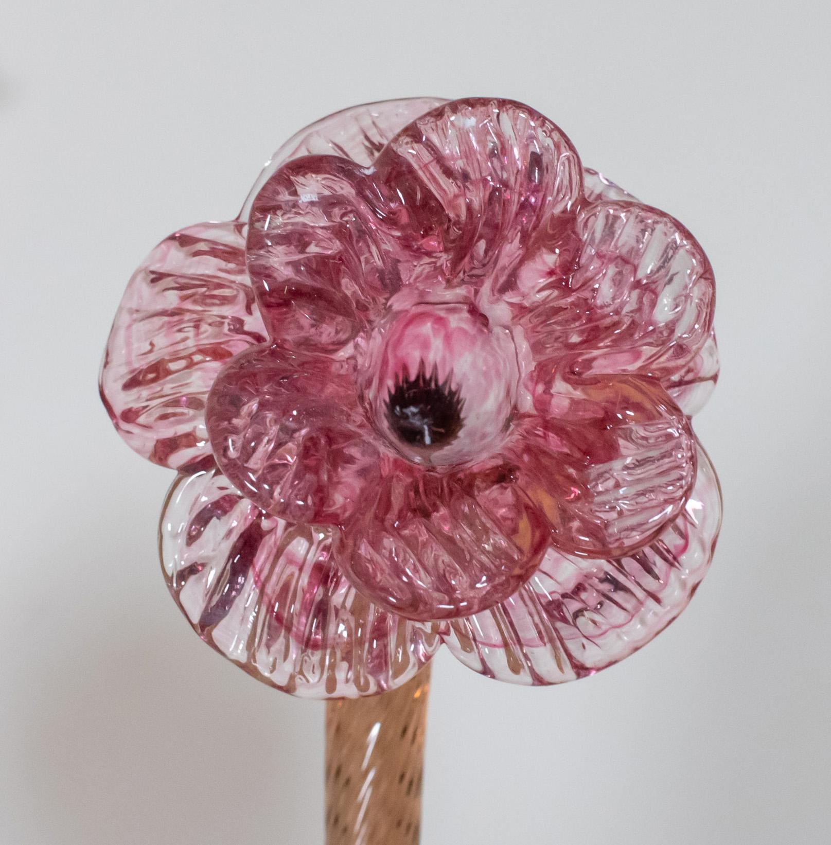 Rosa Karamell-Murano-Kronleuchter im Barockstil im Vintage-Stil im Angebot 4