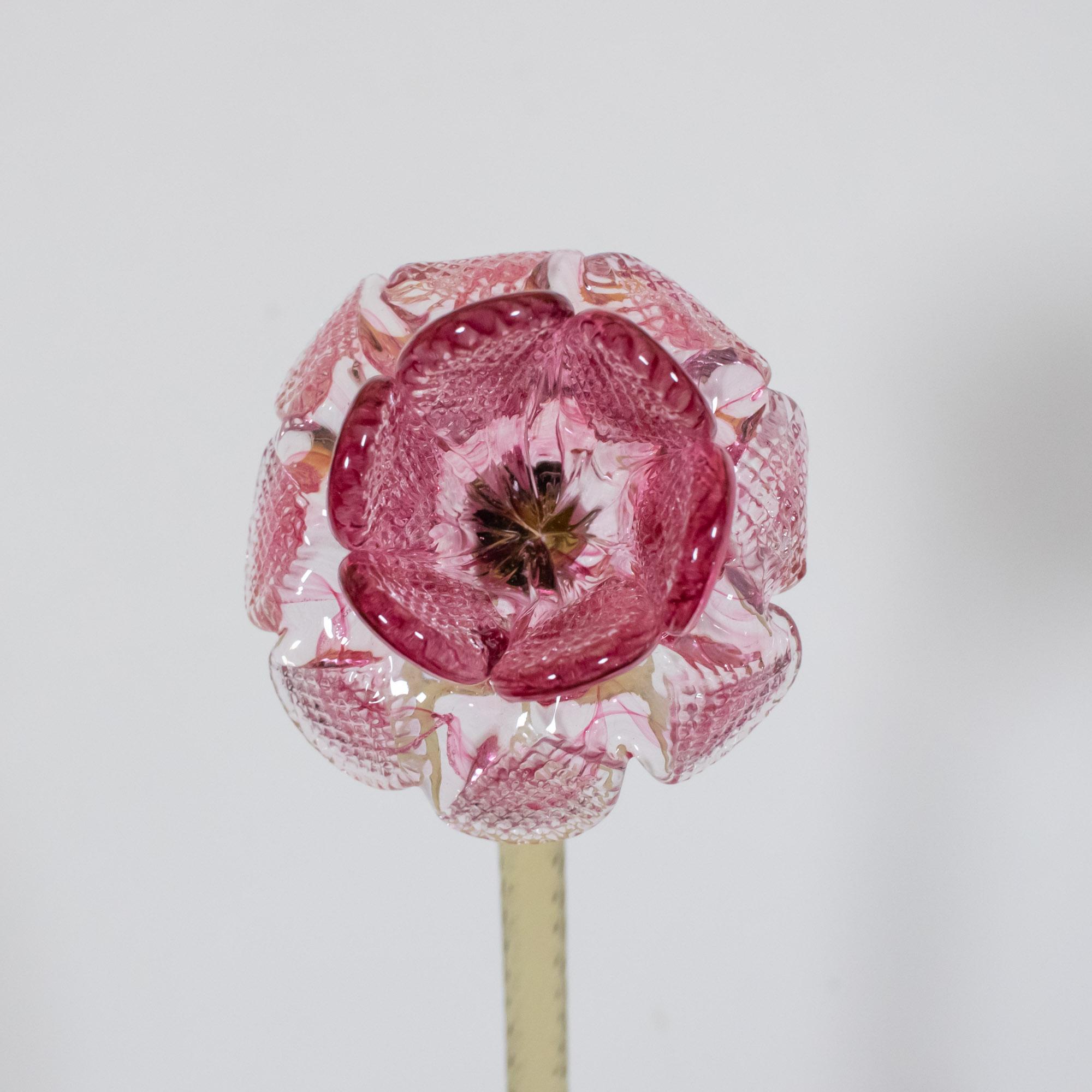 Rosa Karamell-Murano-Kronleuchter im Barockstil im Vintage-Stil im Angebot 5
