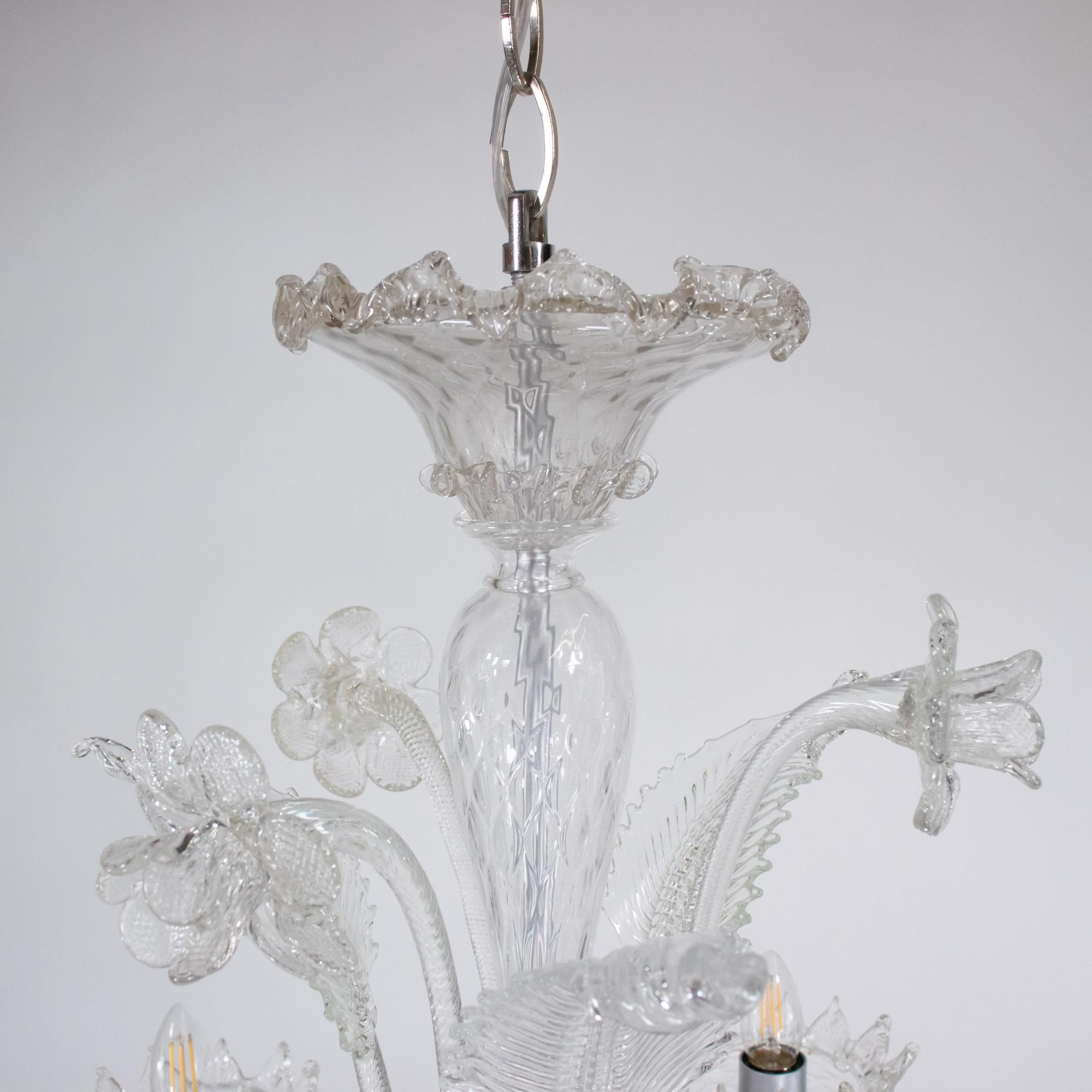 Vintage Barock Stil Gesteppte Cristallo Murano Kronleuchter im Angebot 6