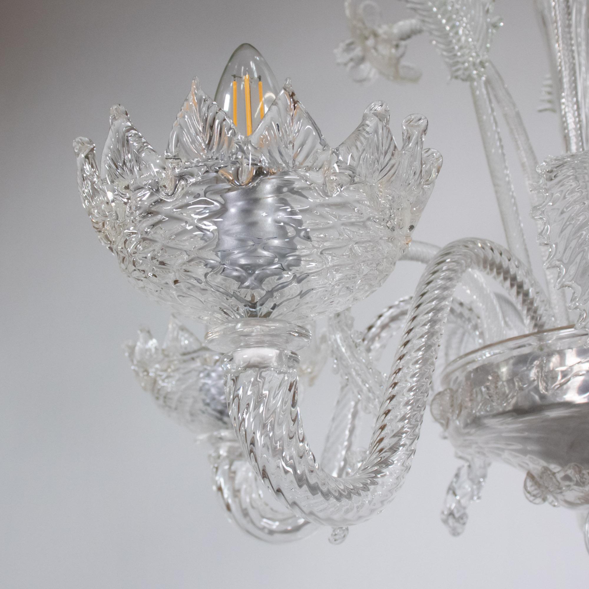 Vintage Barock Stil Gesteppte Cristallo Murano Kronleuchter im Angebot 8