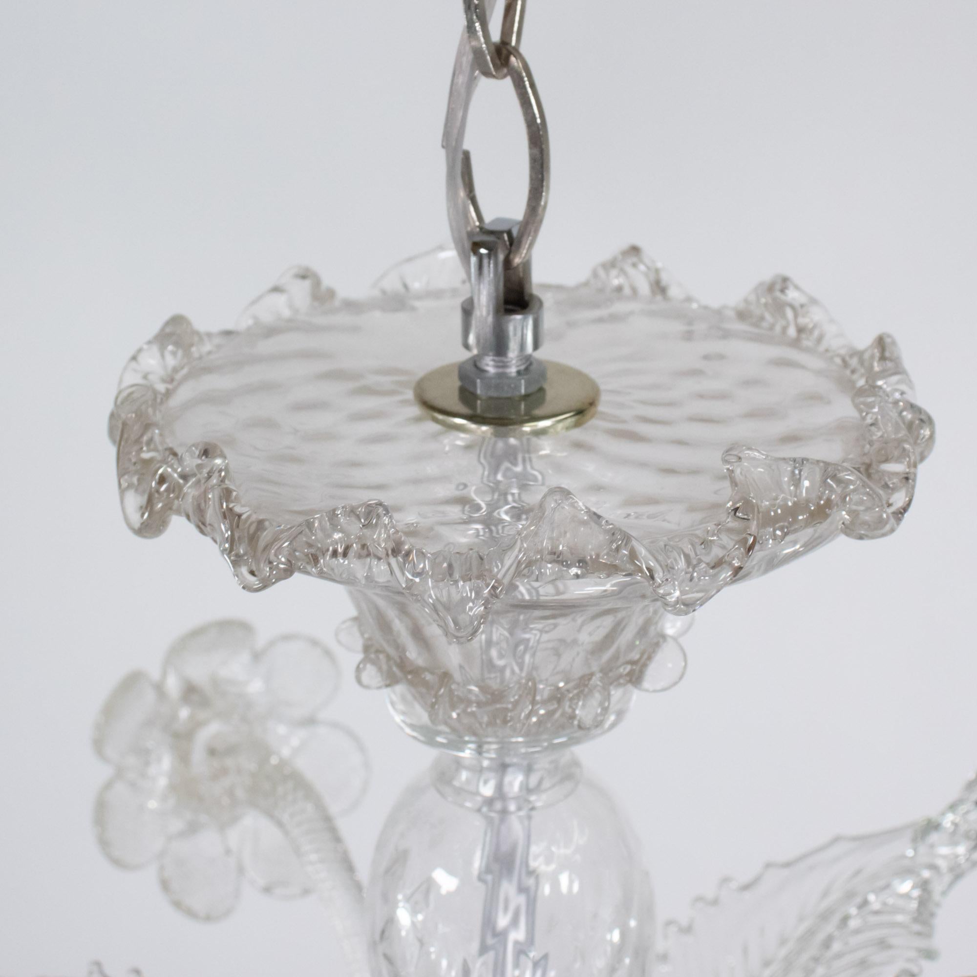 Vintage Barock Stil Gesteppte Cristallo Murano Kronleuchter (Italienisch) im Angebot