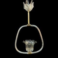 Vintage Barovier 1940s Murano Glass Pendant Light