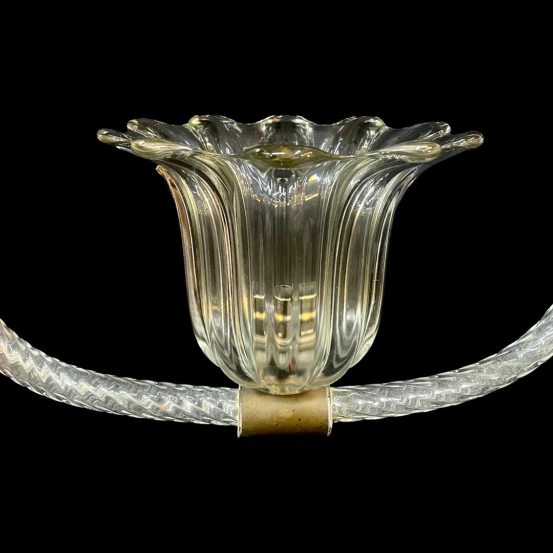 Vintage Barovier 1940s Murano Glass Pendant Light In Good Condition For Sale In London, GB