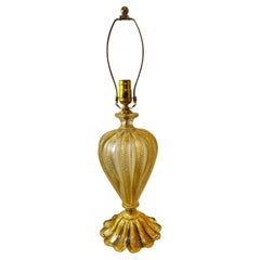 Vintage Murano Barovier and Toso Cordonato D' Pro Glass Table Lamp