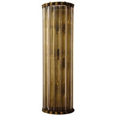 Vintage Barovier Brass Glass Wall Lamp, 20th Century Murano Venice, Italy