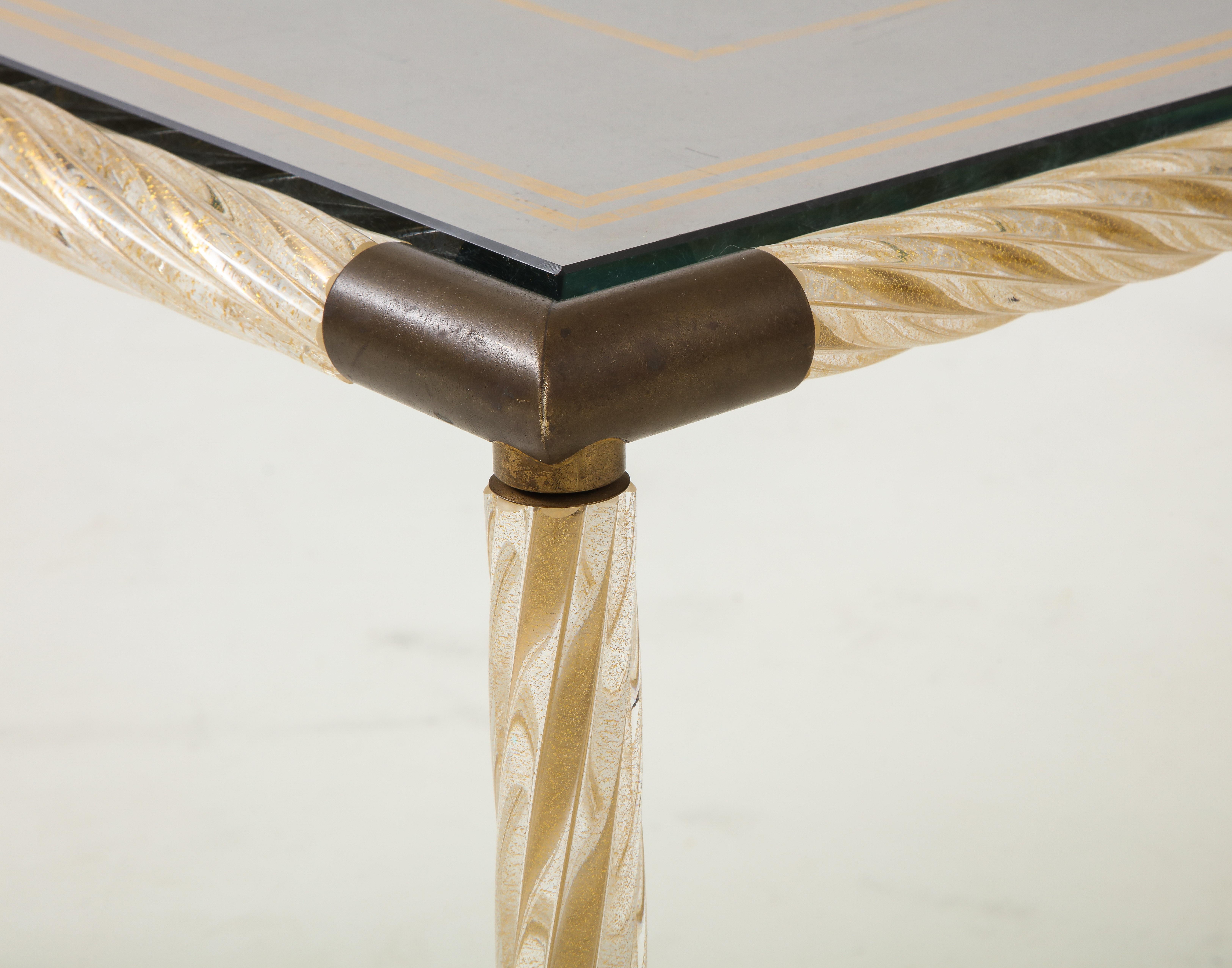 Barovier Murano Glass Coffee  Table with Églomisé Mirrored Top 2