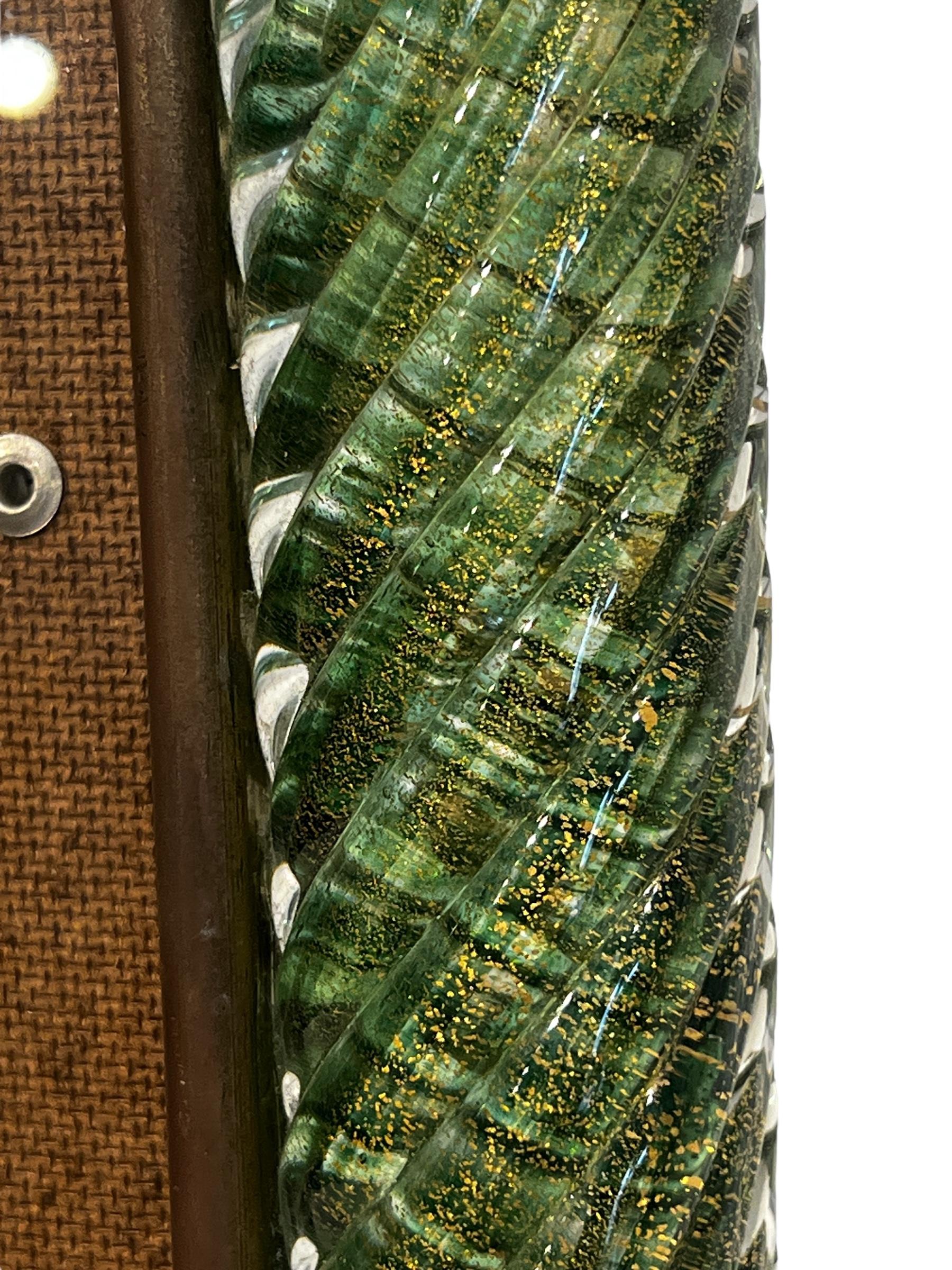 Cornice d'epoca in vetro di Murano verde smeraldo e oro Barovier&Toso in vendita 2