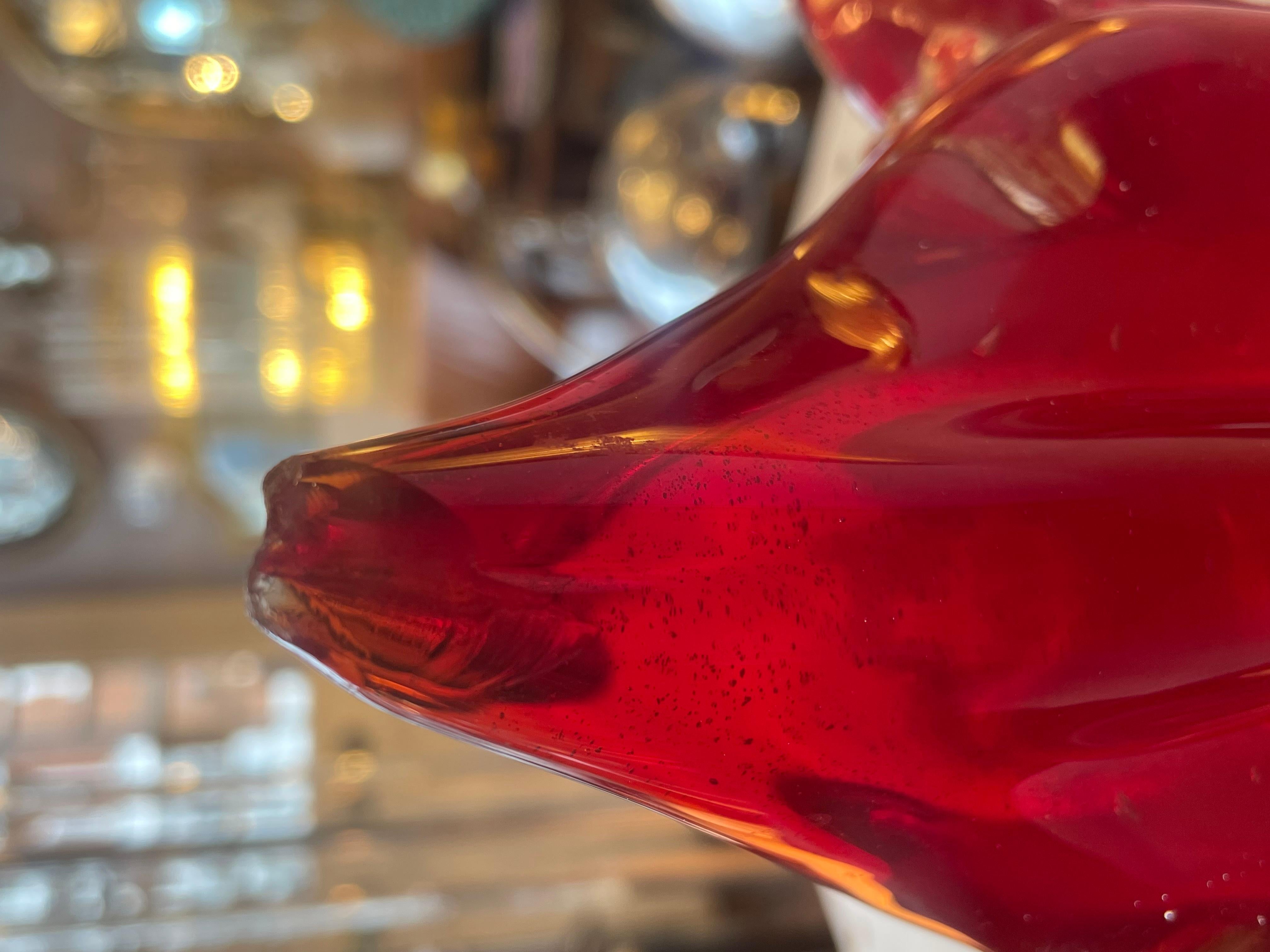 19th Century Vintage Barovier & Toso Murano Glass Bowl with Gold Leaf For Sale