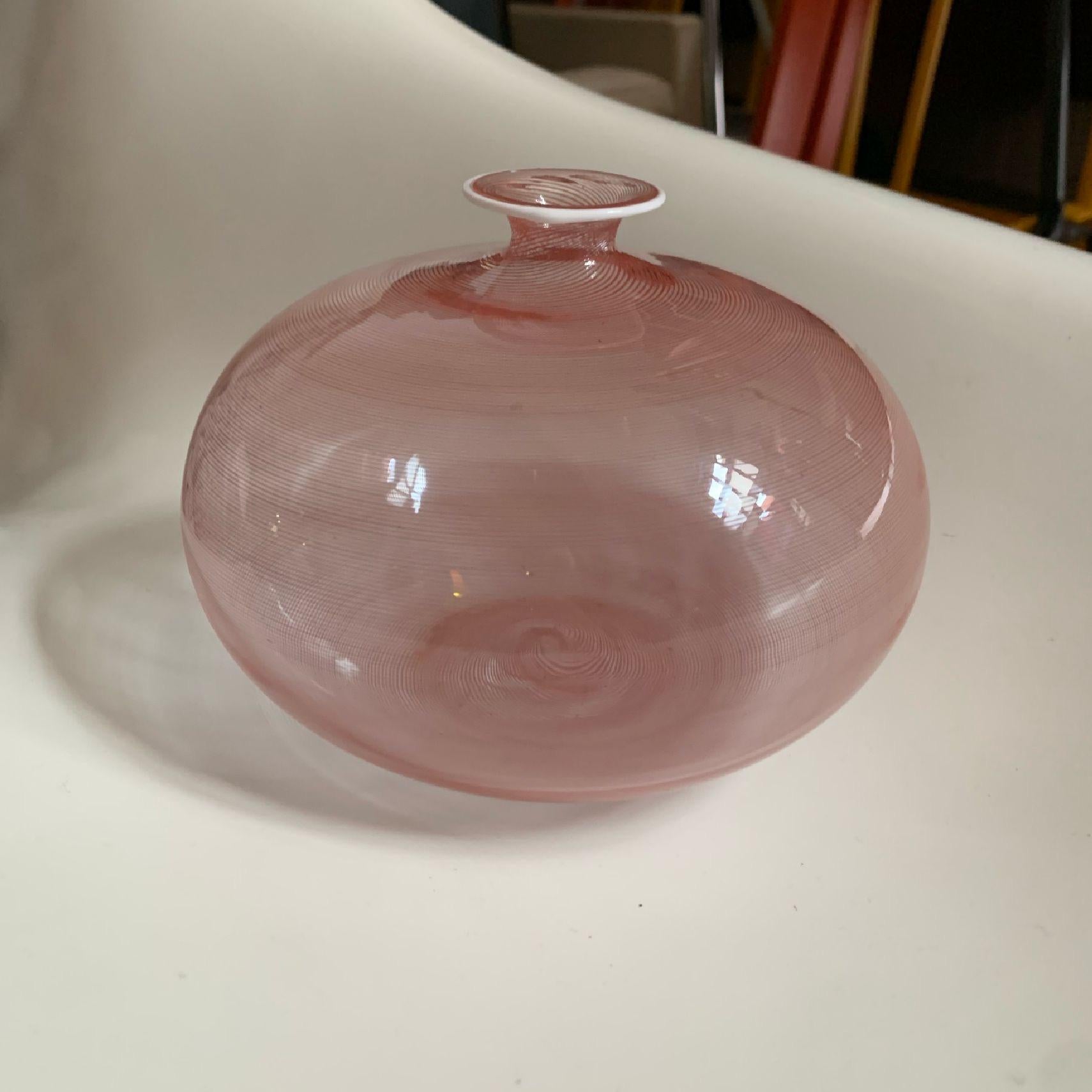 vintage pink glass vase