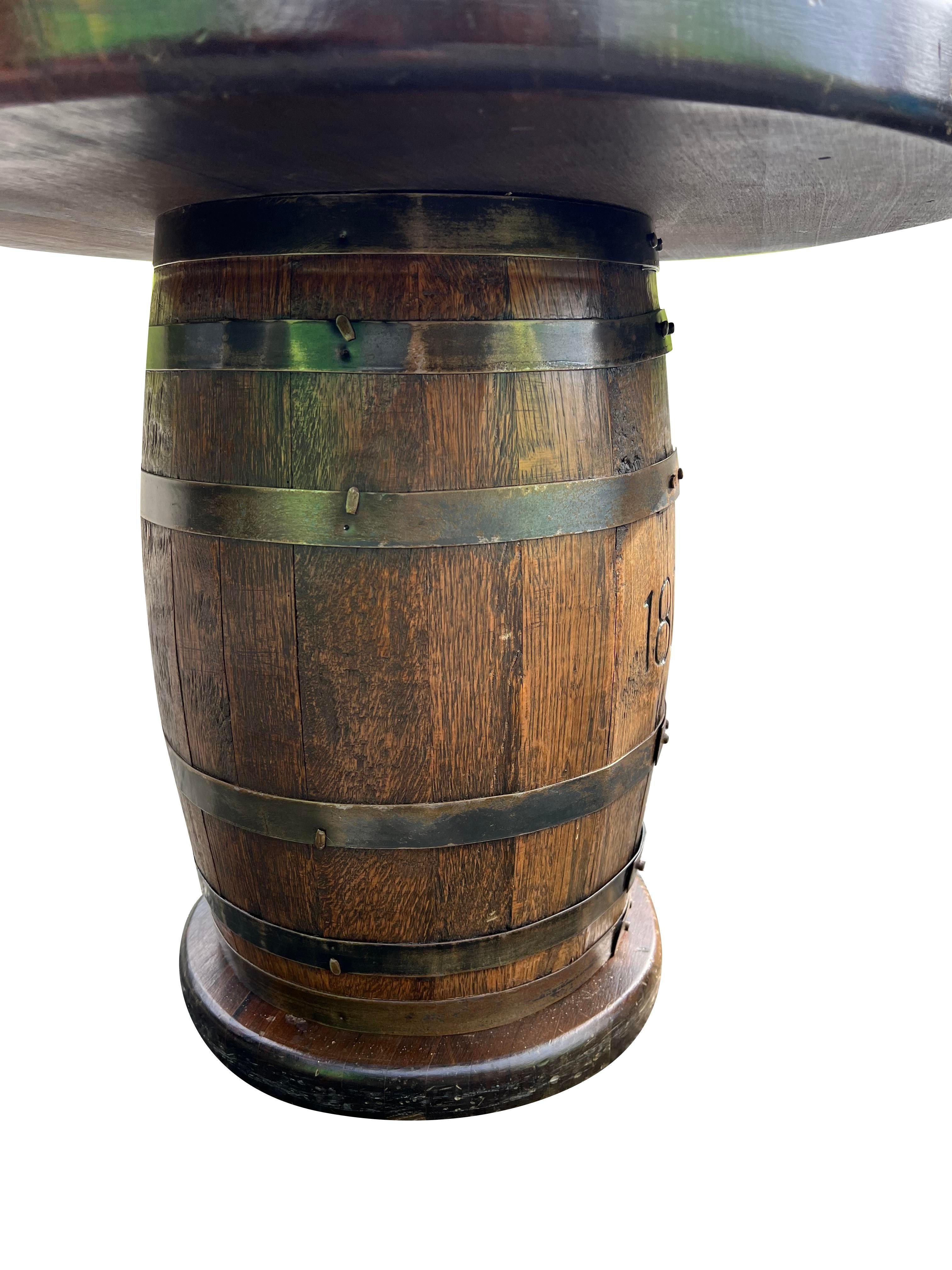 Vintage Barrel Beistelltisch von Night Watch Lamp Co. Rustikales Bauernhaus-Stil (Ende des 20. Jahrhunderts) im Angebot