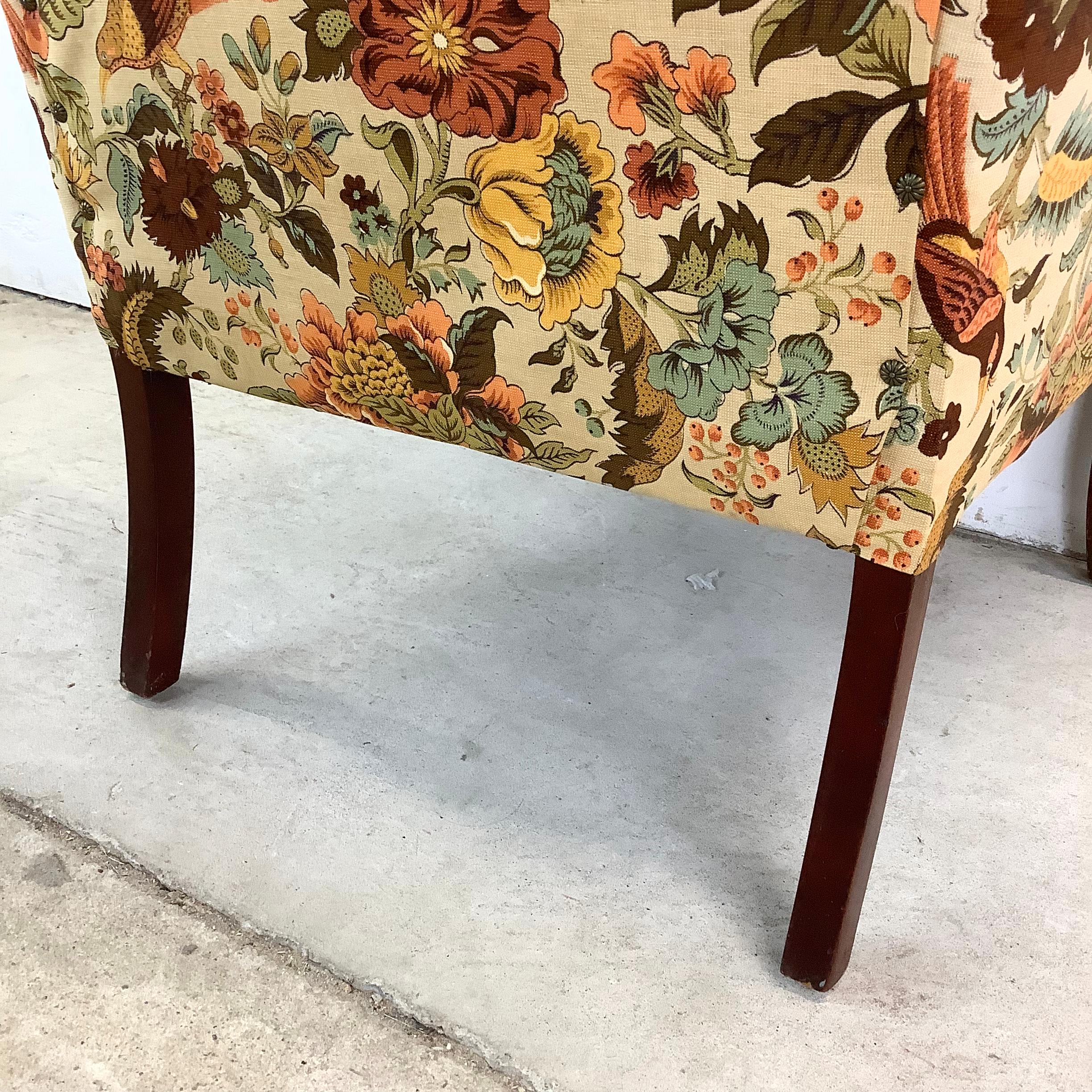 Upholstery Vintage Barrel Back Arm Chair For Sale