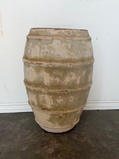 Vaso da fiori vintage in terracotta a forma di botte - Vaso per olive a coste