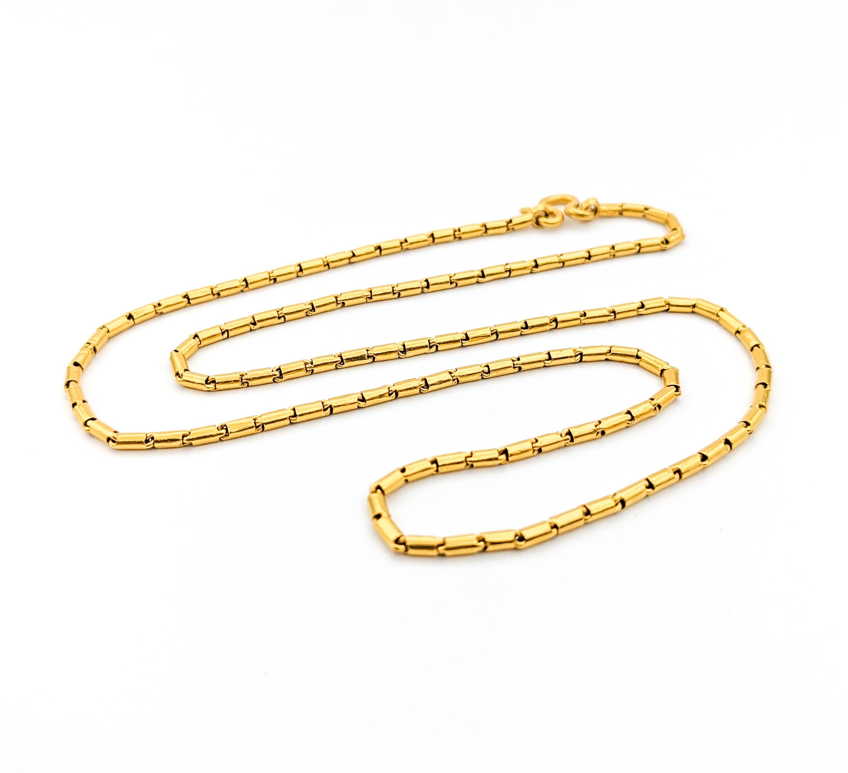 Vintage Barrel Gliederkette Halskette aus 21 Karat Gelbgold (Moderne) im Angebot