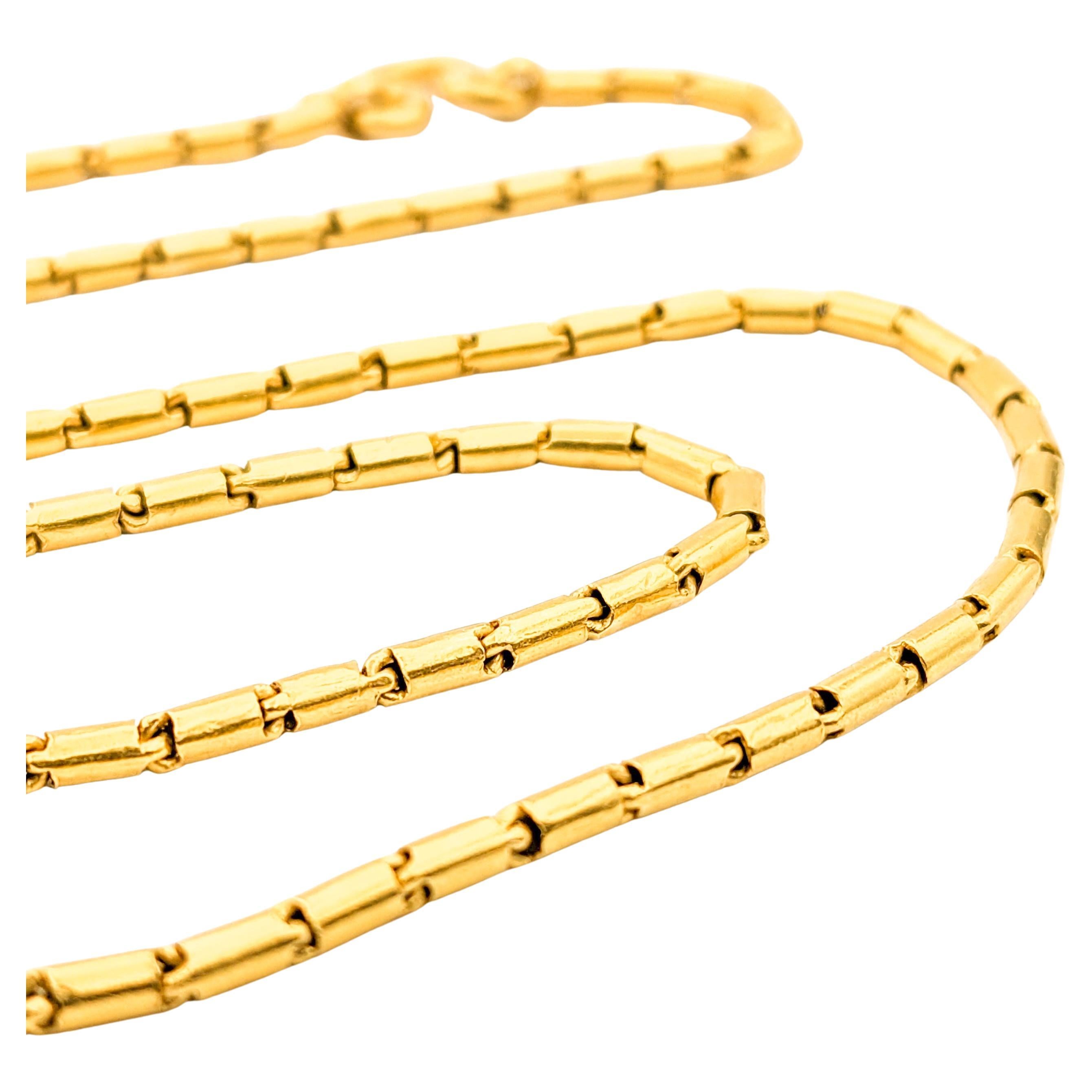 Vintage Barrel Link Chain Necklace in 21k Yellow Gold For Sale