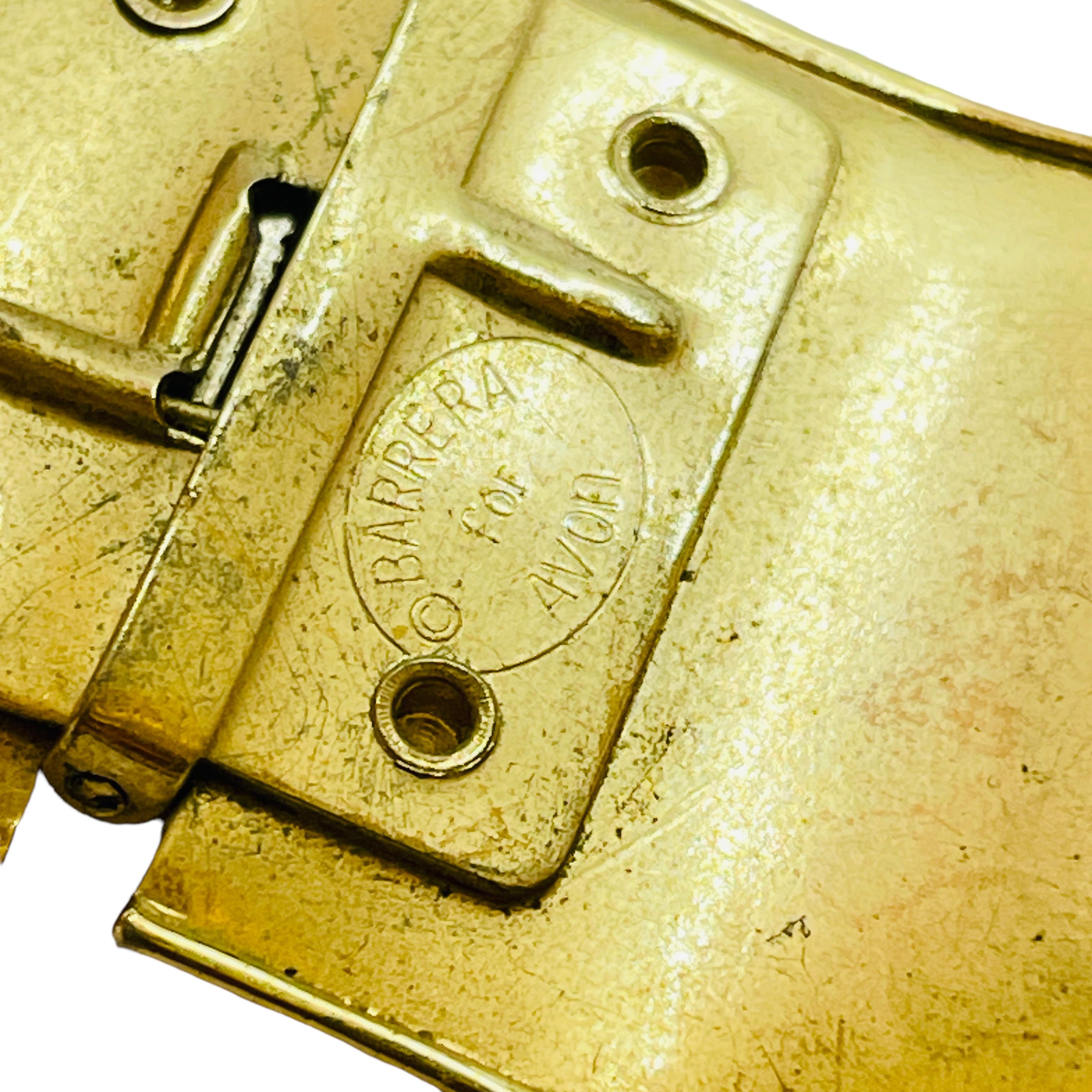 Modernistisches Vintage BARRERA AVON Laufsteg-Armband aus mattem Gold für Damen oder Herren im Angebot