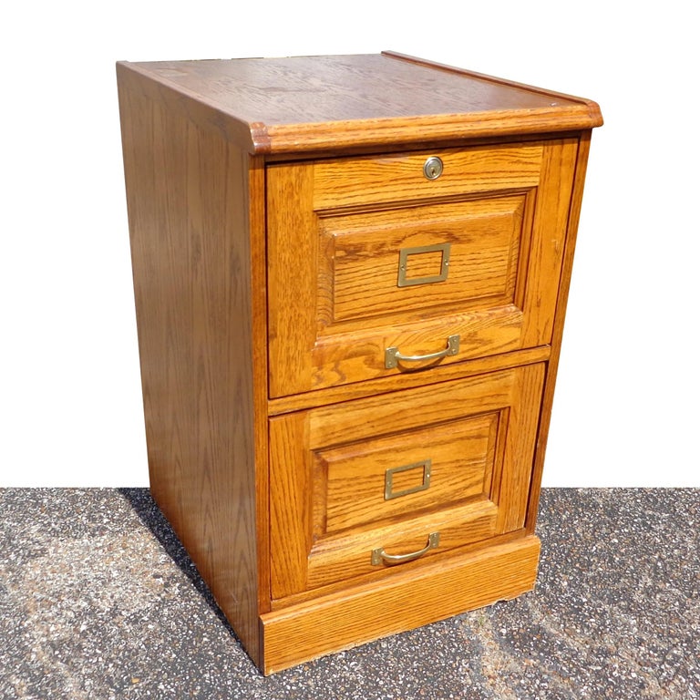 Vintage Two Drawer Oak Locking Filing Cabinet at 1stDibs  2 drawer wooden  file cabinet with lock, 2 drawer file cabinet oak, oak filing cabinets 2  drawer