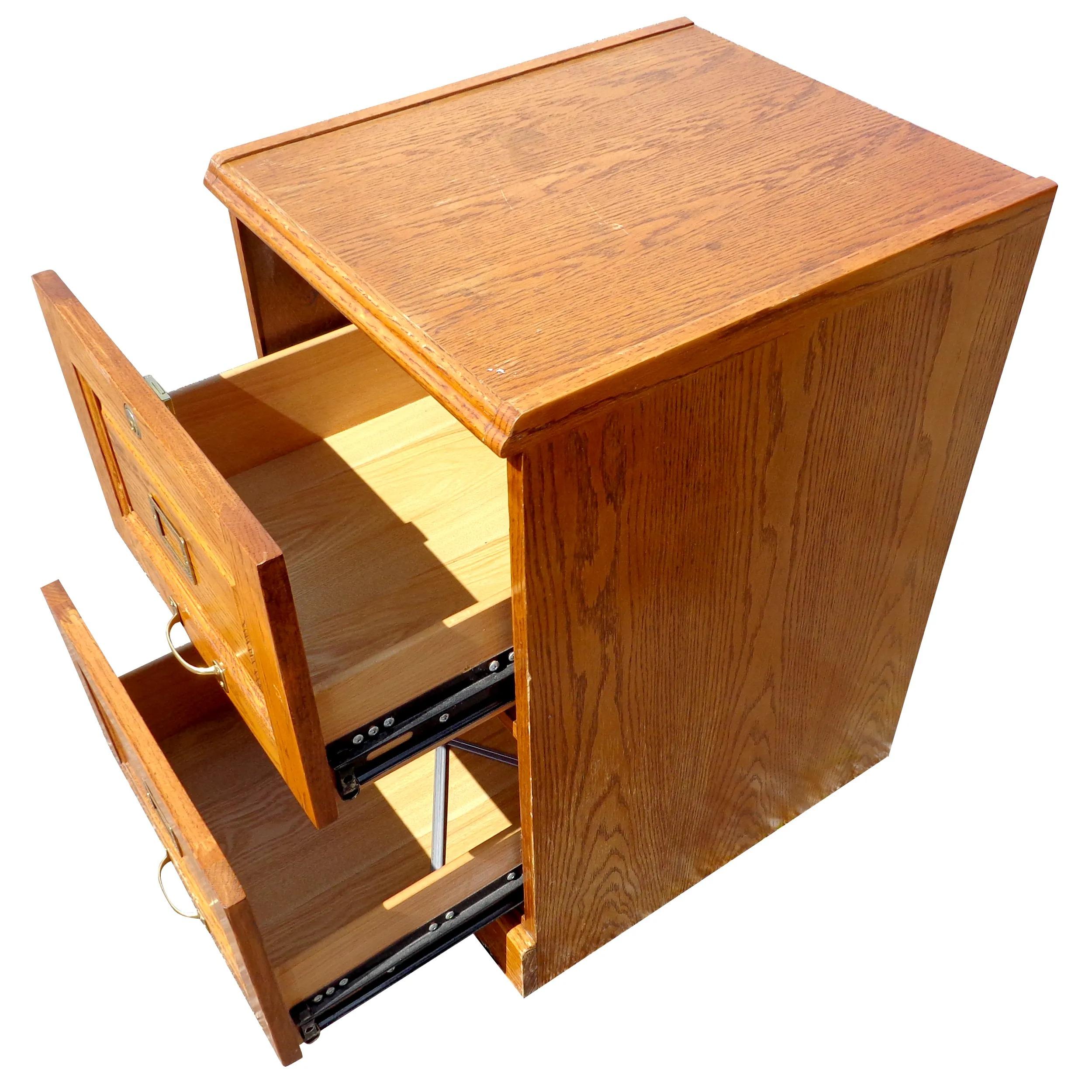 Bois Vintage Barrister 2 Drawer File Cabinet en vente