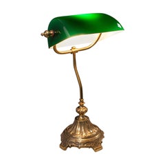 Vintage Barrister's Lamp, English, Adjustable, Banker's Desk Light, Mid Century