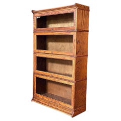 Vintage Barristers Oak Bookcase w/ Glass Sliding Doors