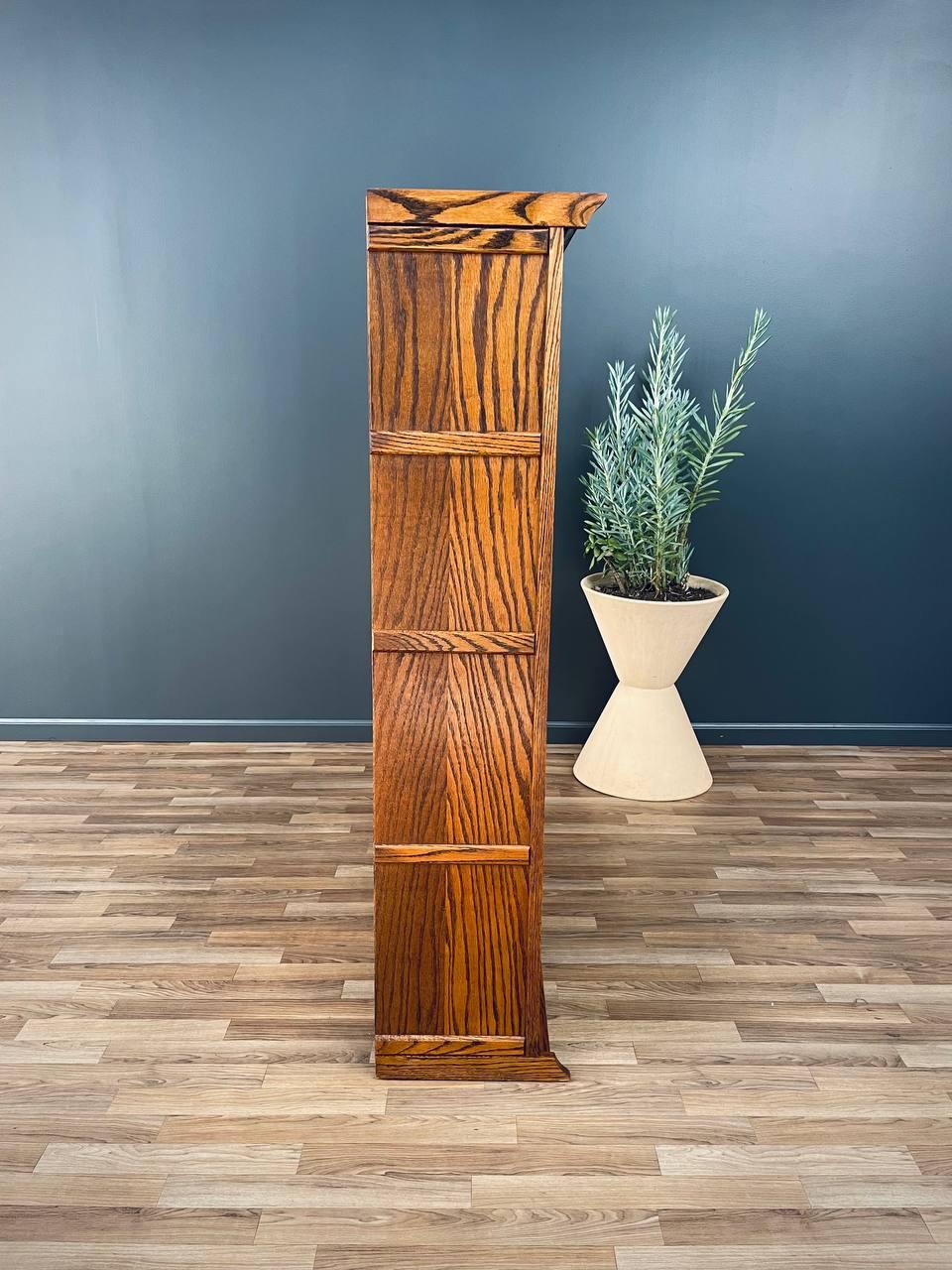 Vintage Barristers Oak & Glass 4-Tier Bookcase Shelf Cabinet 3