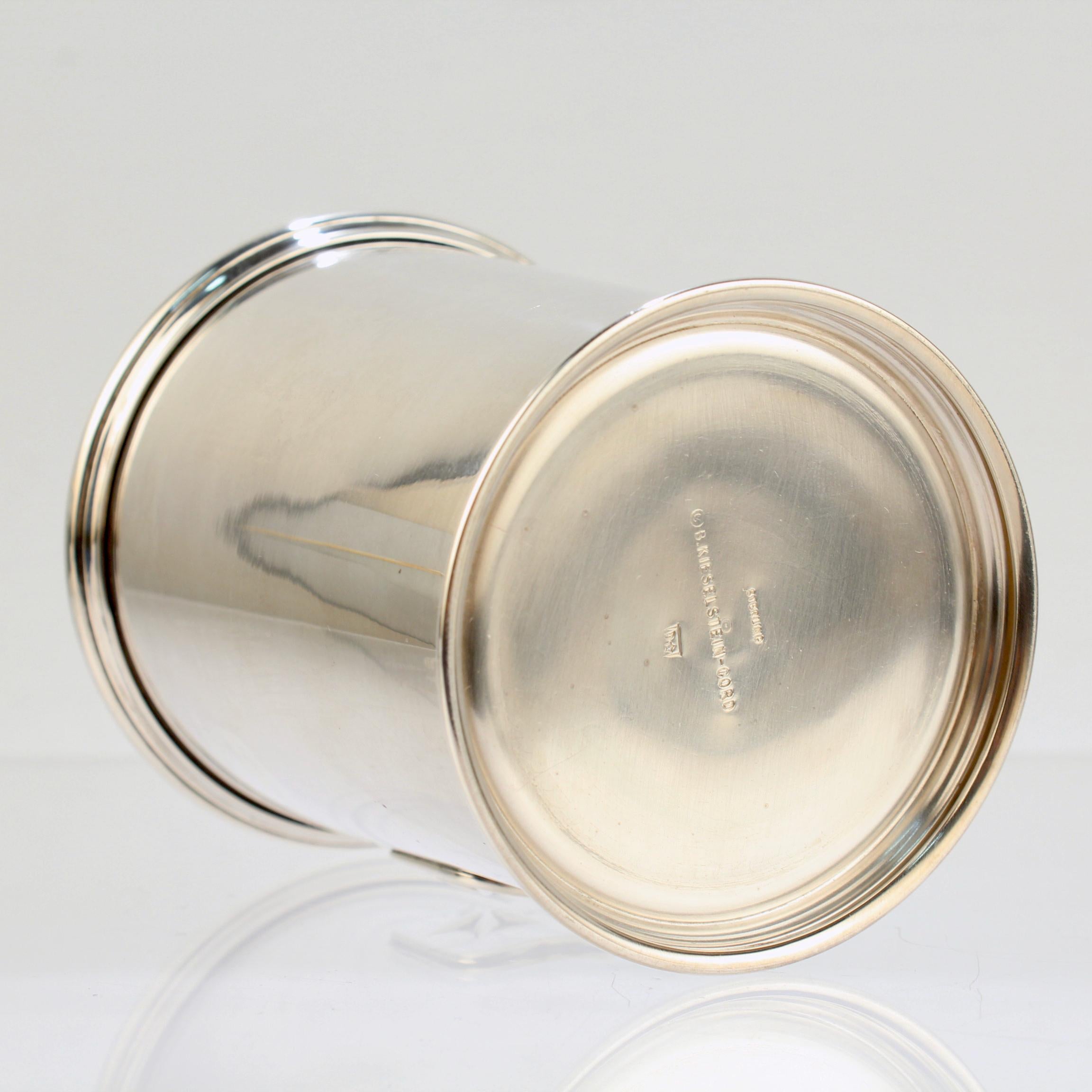 Women's or Men's Vintage Barry Kieselstein-Cord Sterling Silver Mint Julep Cup For Sale