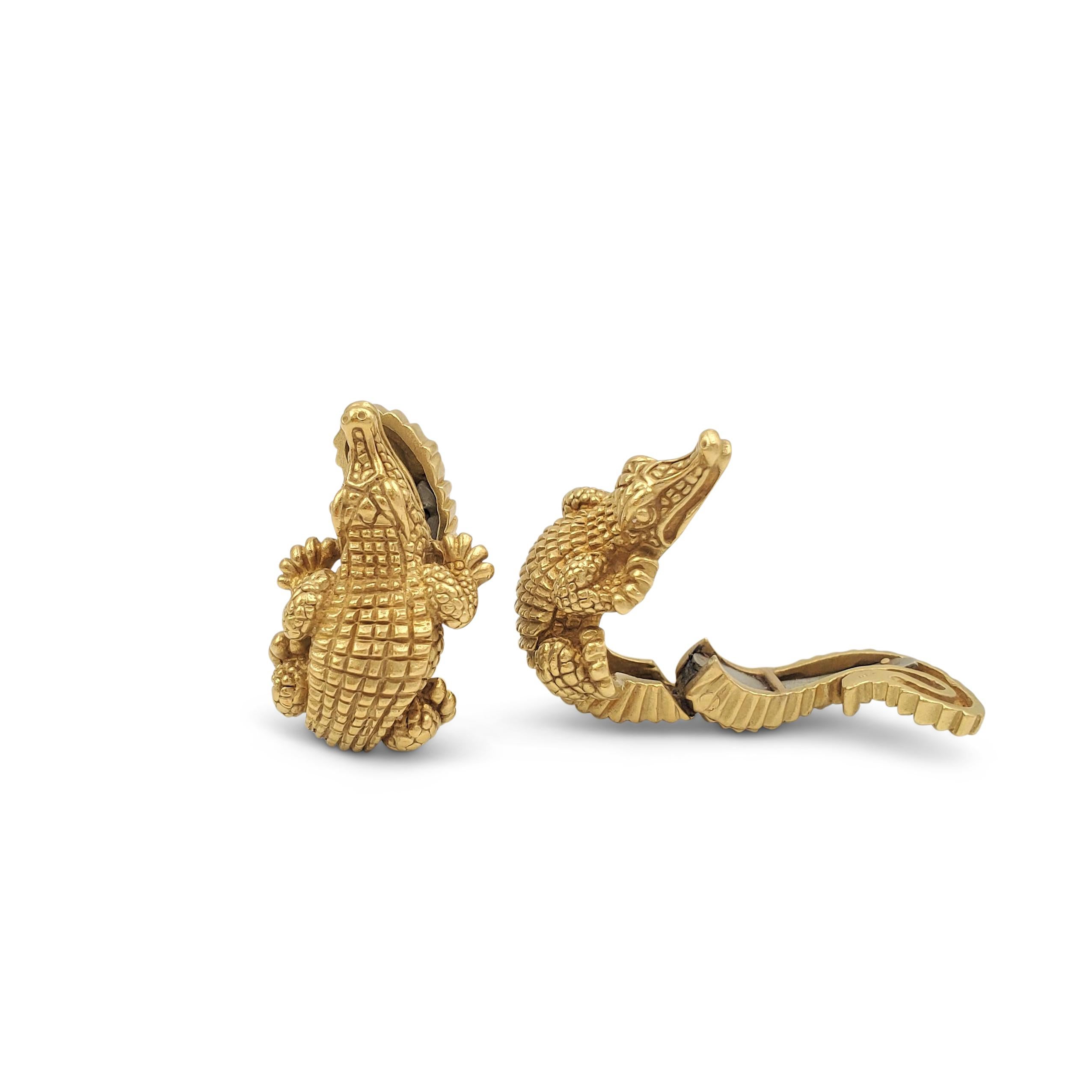 alligator earrings gold