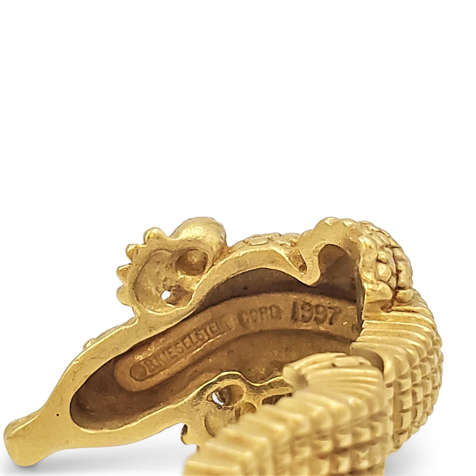 Vintage Barry Kieselstein-Cord Yellow Gold Alligator Earrings 4