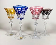 Set di 4 bicchieri da vino in cristallo Barthmann 30% PbO d'epoca, anni '50, Germania Ovest