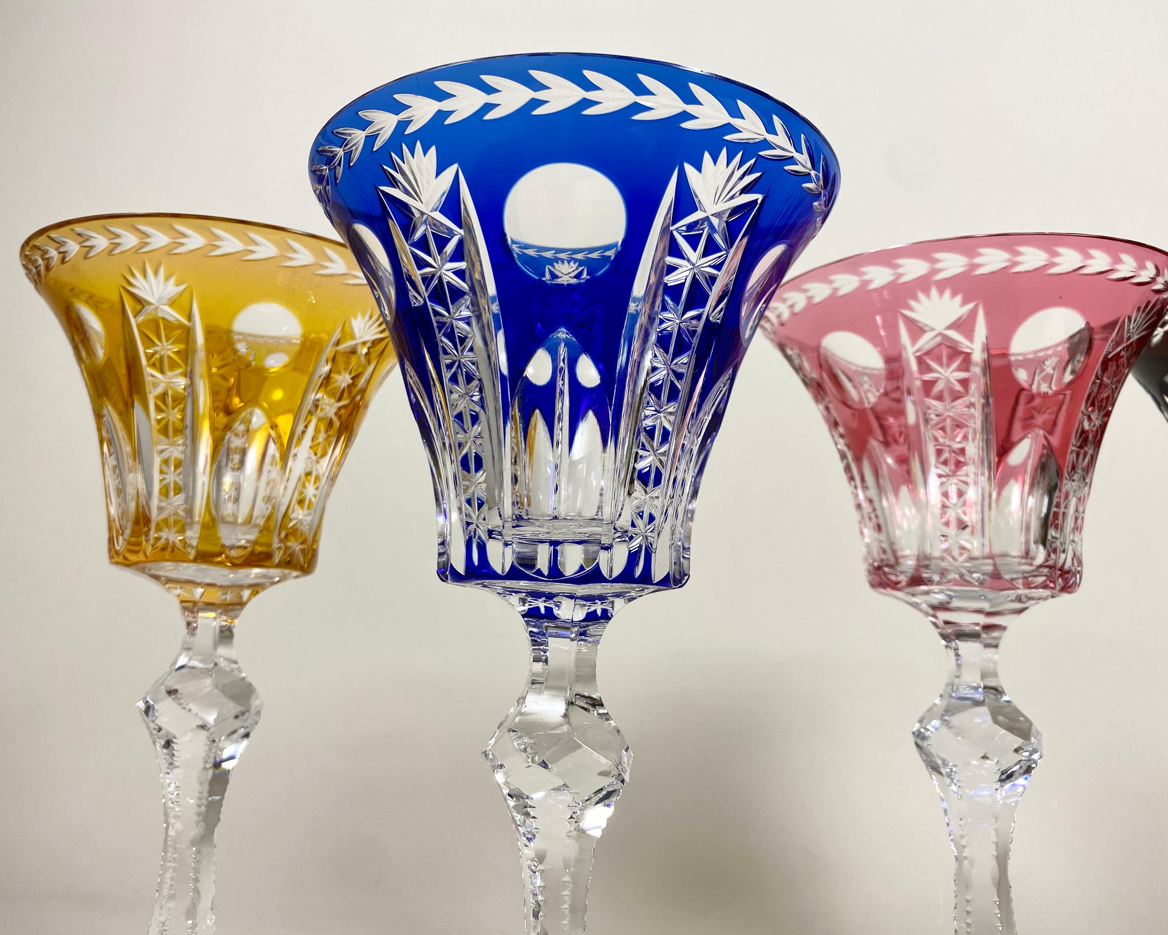 Vintage Barthmann 30% PbO Crystal Wine Glasses Set of 4, 1950s, West Germany In Excellent Condition For Sale In Bastogne, BE