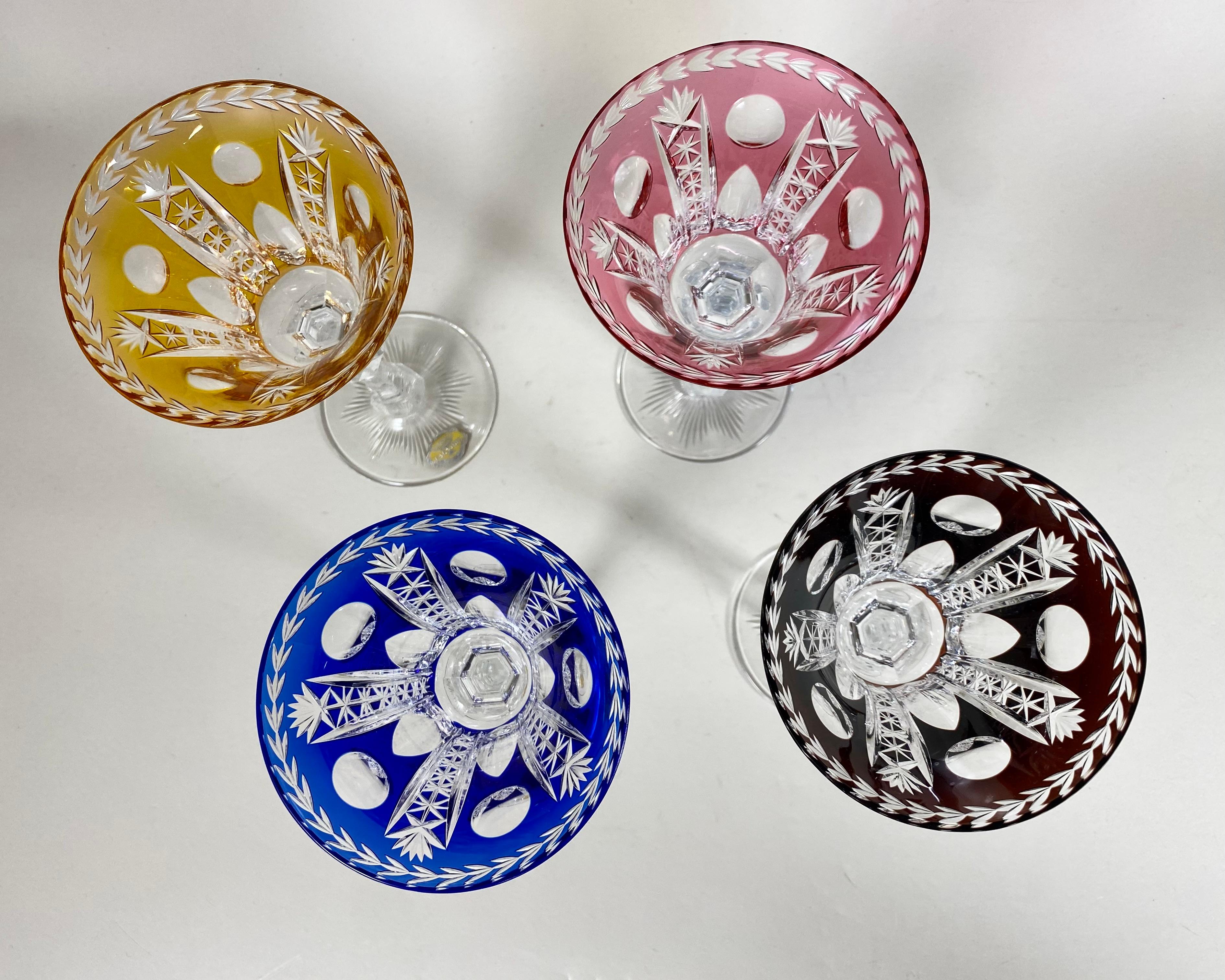 Mid-20th Century Vintage Barthmann 30% PbO Crystal Wine Glasses Set of 4, 1950s, West Germany For Sale