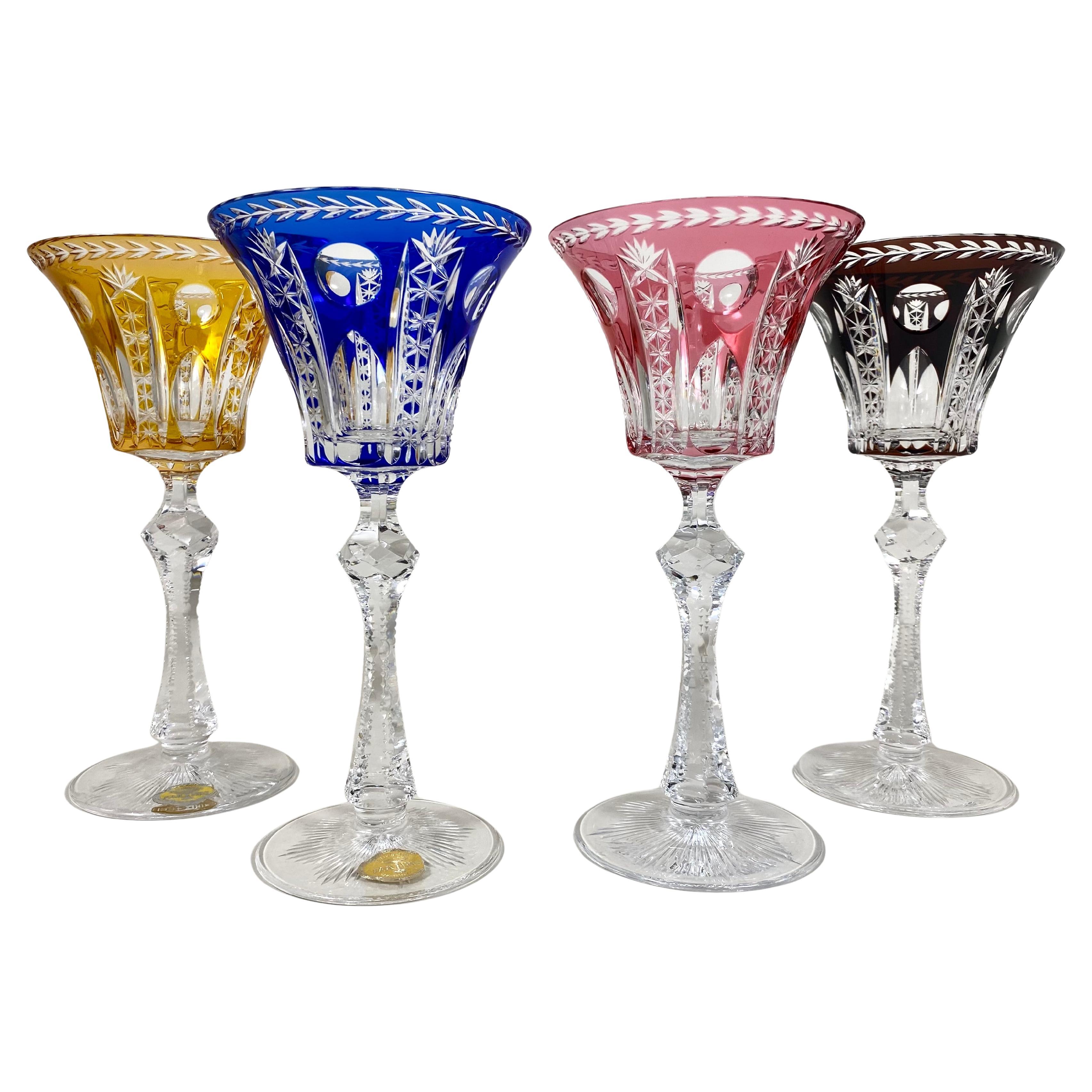 Vintage Barthmann 30% PbO Crystal Wine Glasses Set of 4, 1950s, West Germany