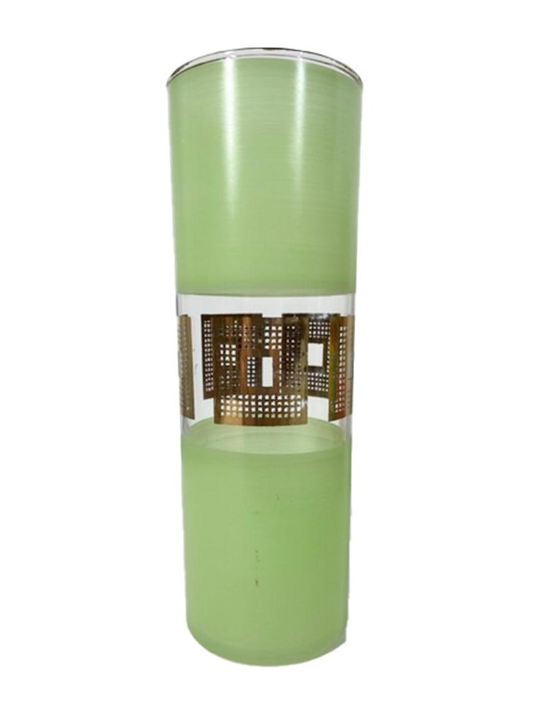 Vintage Bartlett Collins Color Frosted and Gilt Decorated Tom Collins