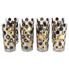 Vintage Barware Hi-Ball Glasses USA Presidents set of 8