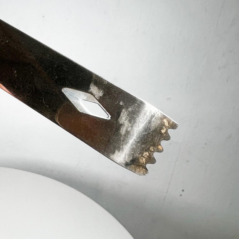 Vintage Barware Modern Ice Cube Tongs Nickel Plated For Sale at 1stDibs
