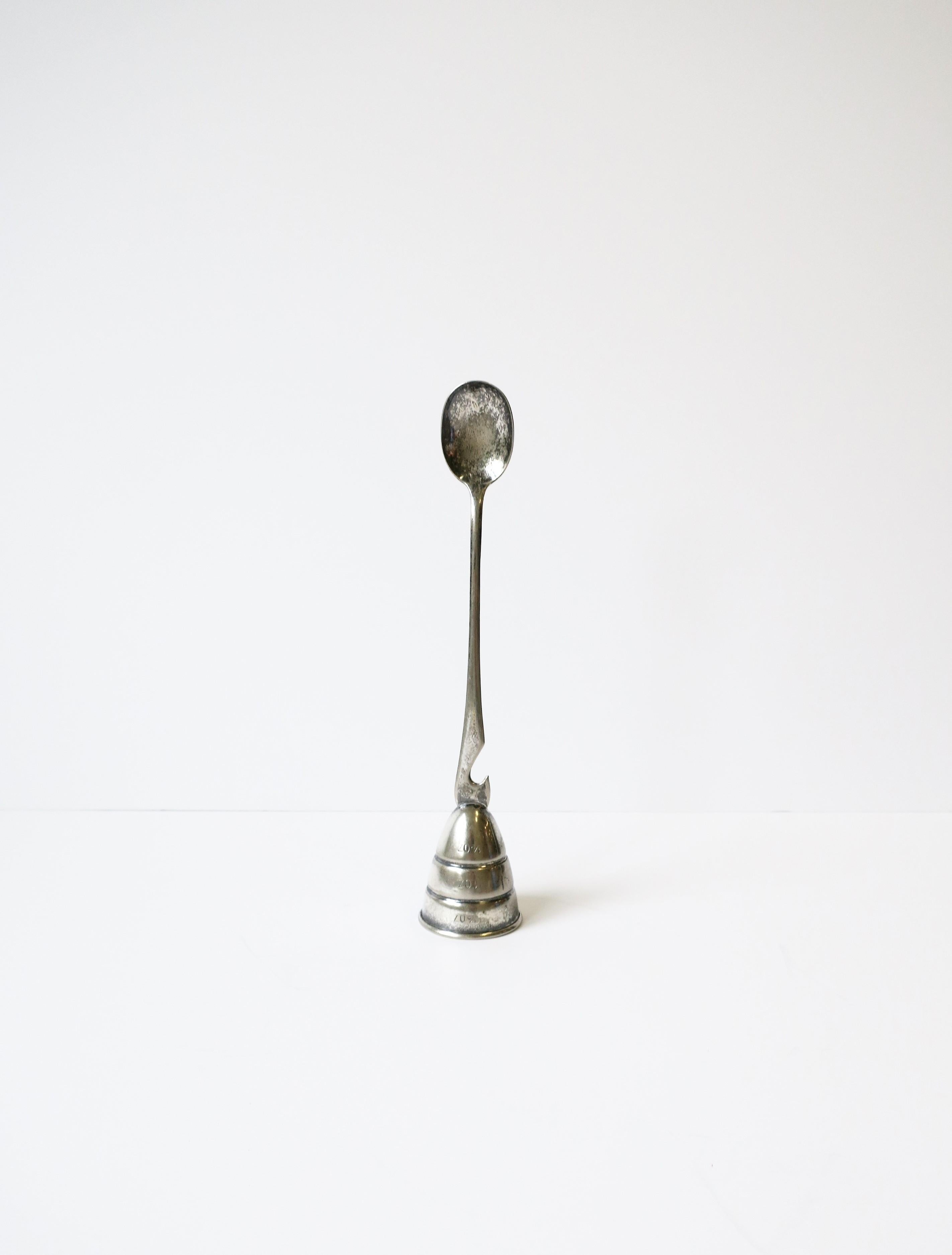 Mid-Century Modern Vintage Barware Silver Plate Jigger Cocktail and Bottle Opener