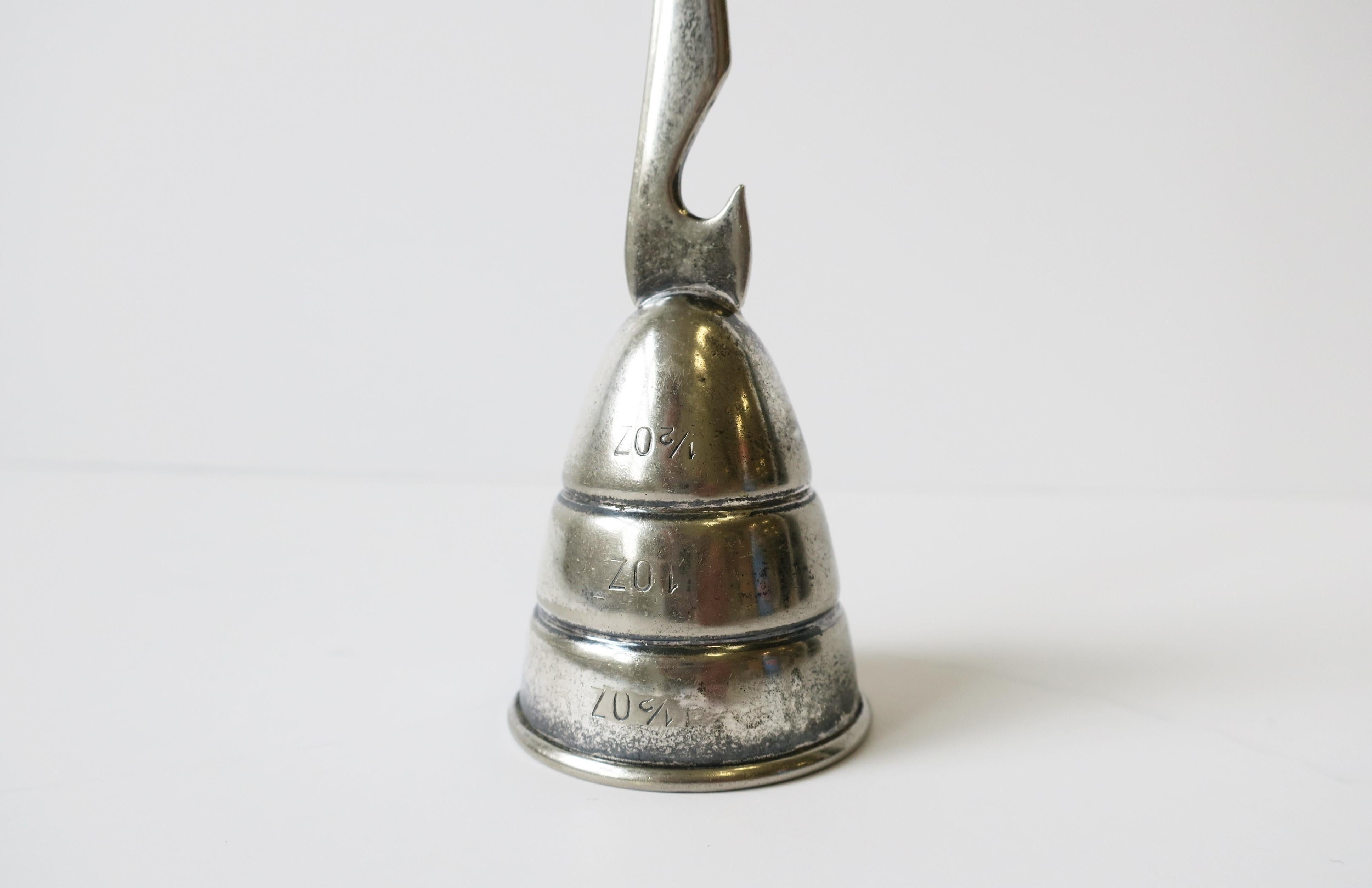 Vintage Barware Silver Plate Jigger Cocktail and Bottle Opener 1