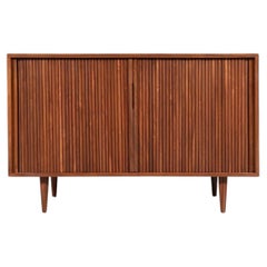Vintage Barzilay California Modern Tambour-Door Walnut Credenza by Barzilay