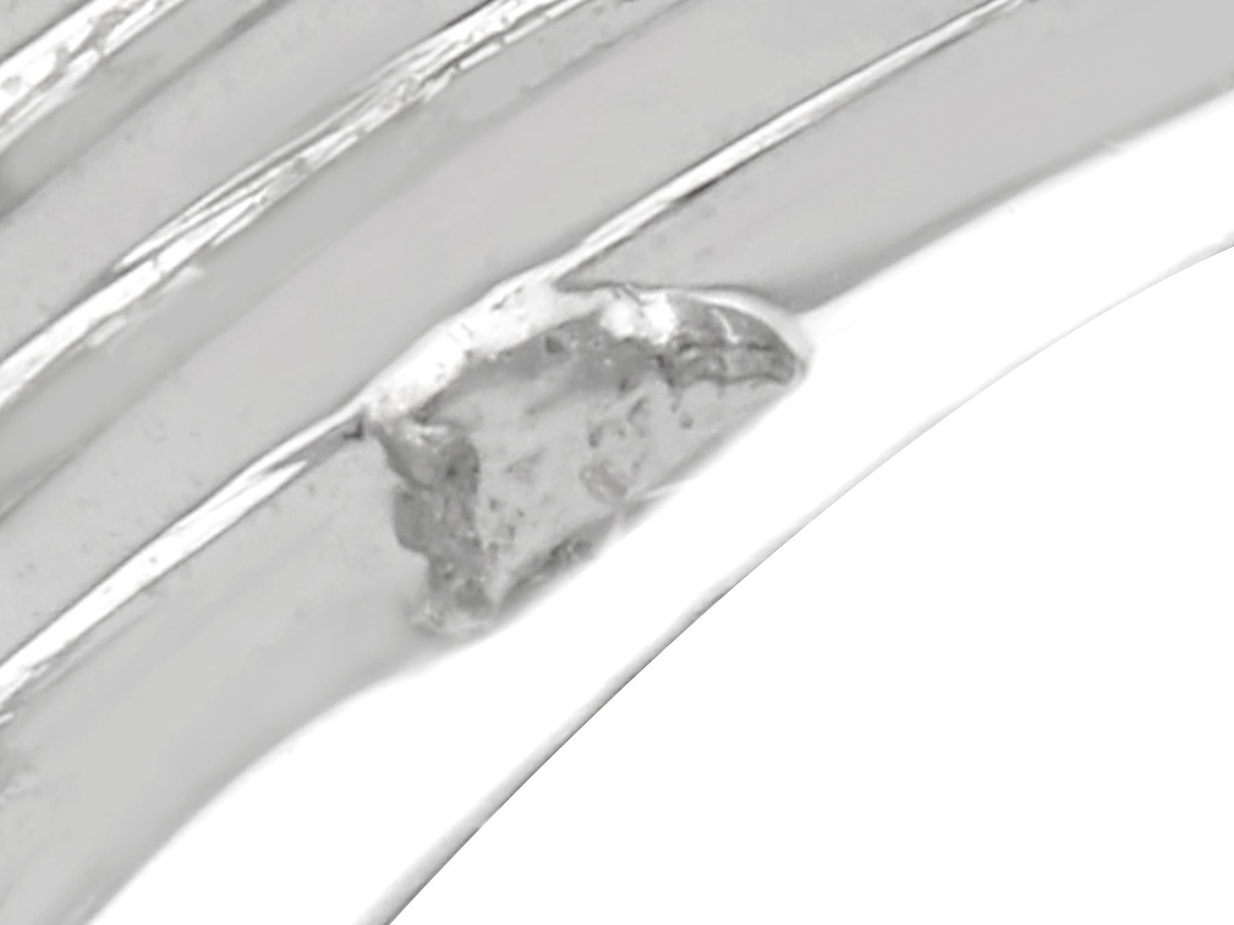 Vintage Basaltic Sapphire Diamond 18 Karat White Gold Dress Ring For Sale 1