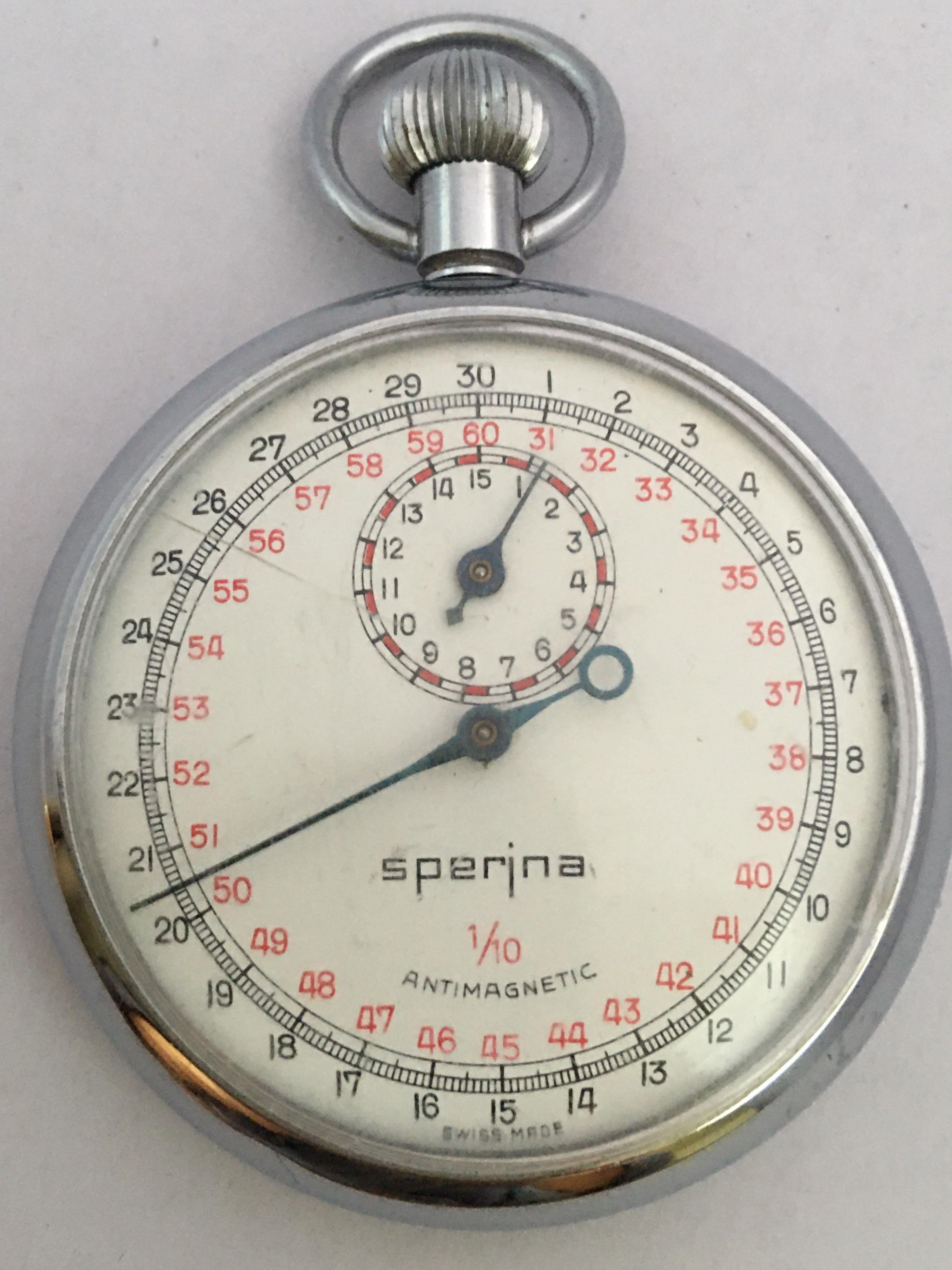 Vintage Base Metal Cased Mechanical Stopwatch For Sale 4