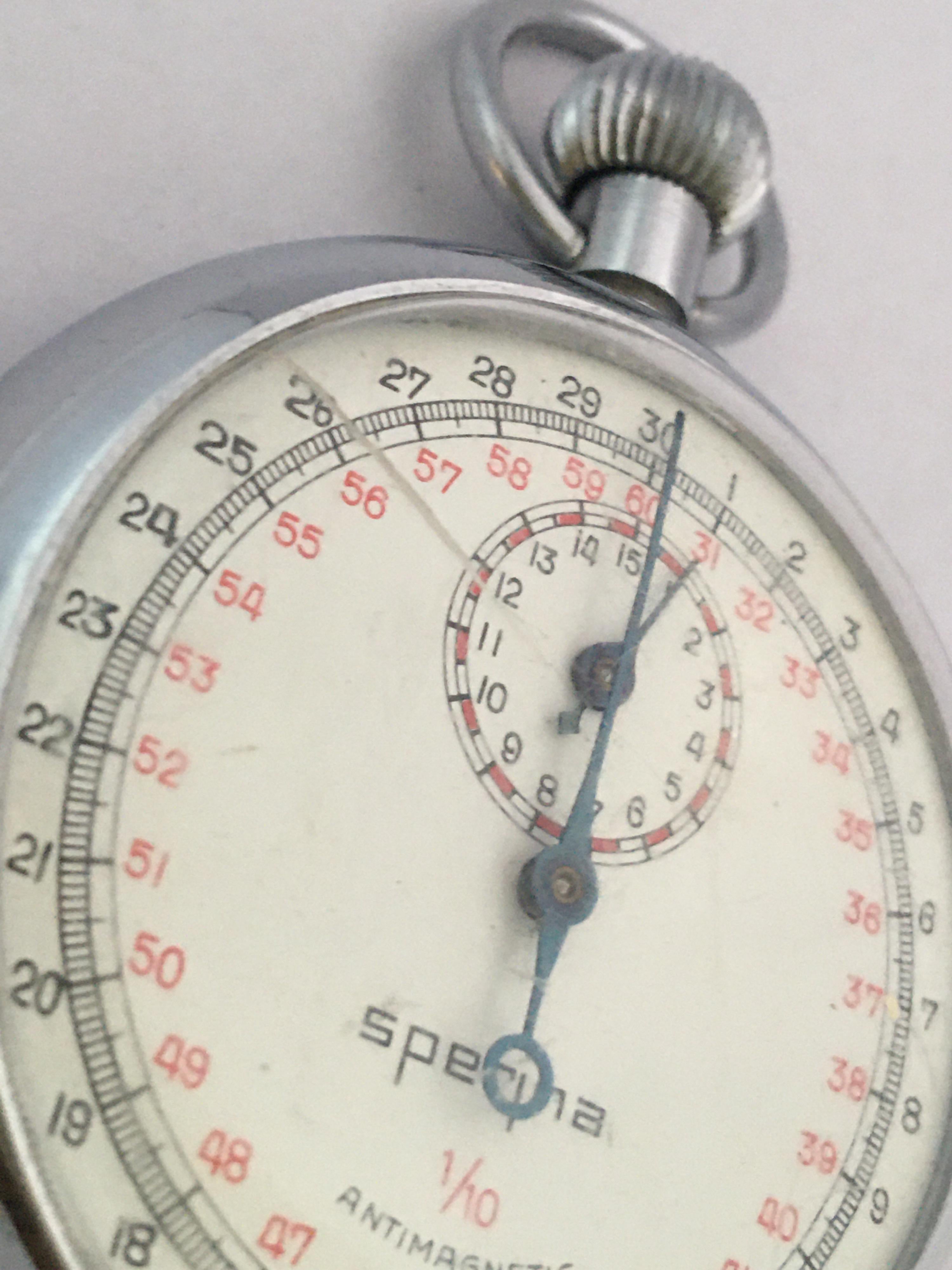 Vintage Base Metal Cased Mechanical Stopwatch In Good Condition For Sale In Carlisle, GB
