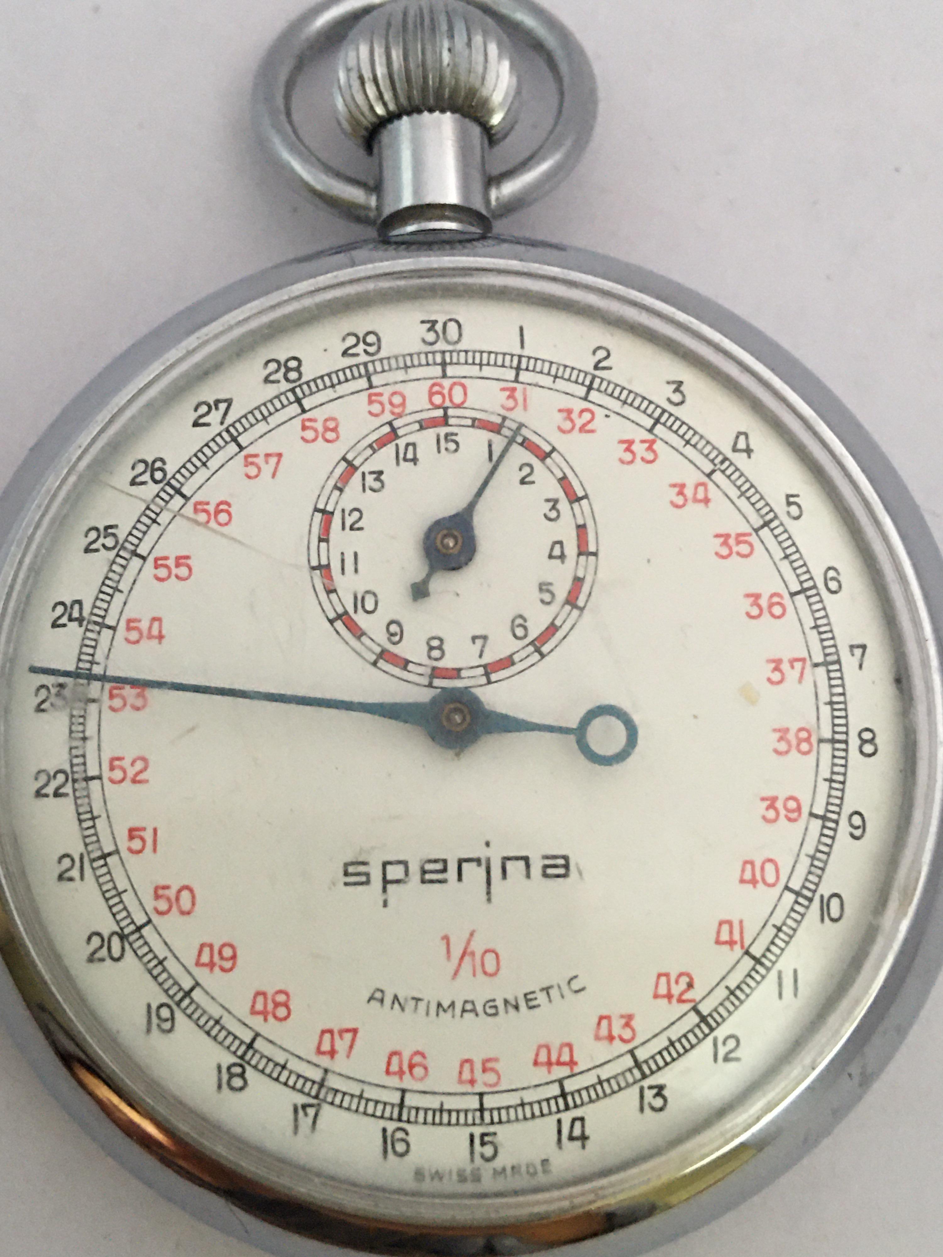 Vintage Base Metal Cased Mechanical Stopwatch For Sale 2