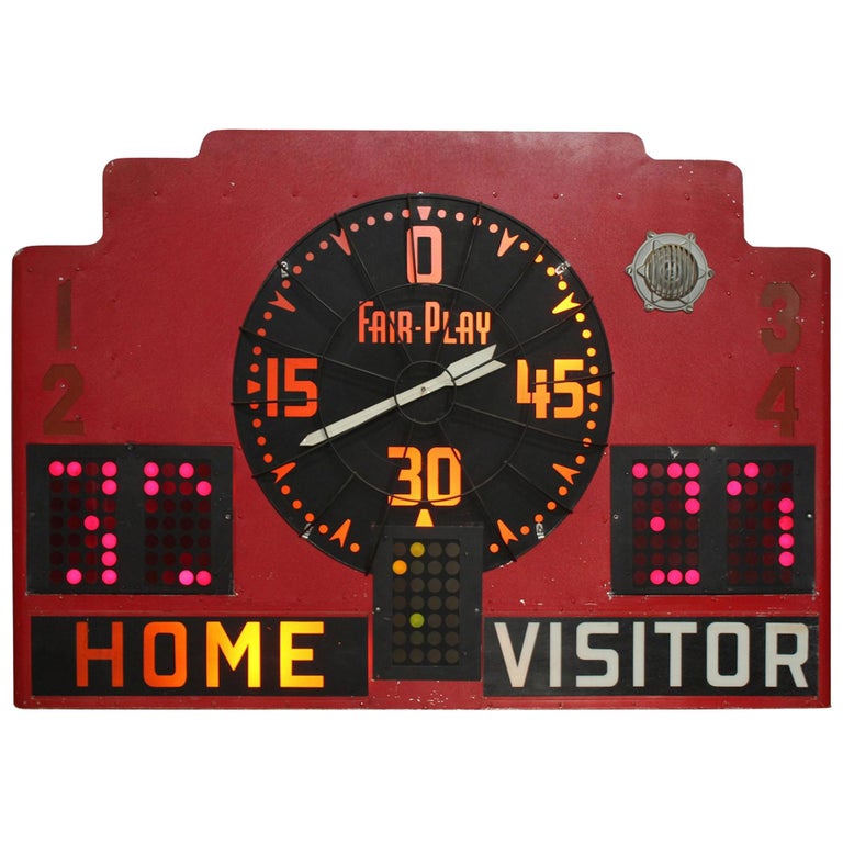 Vintage Basketball Light Up Scoreboard For Sale at 1stDibs