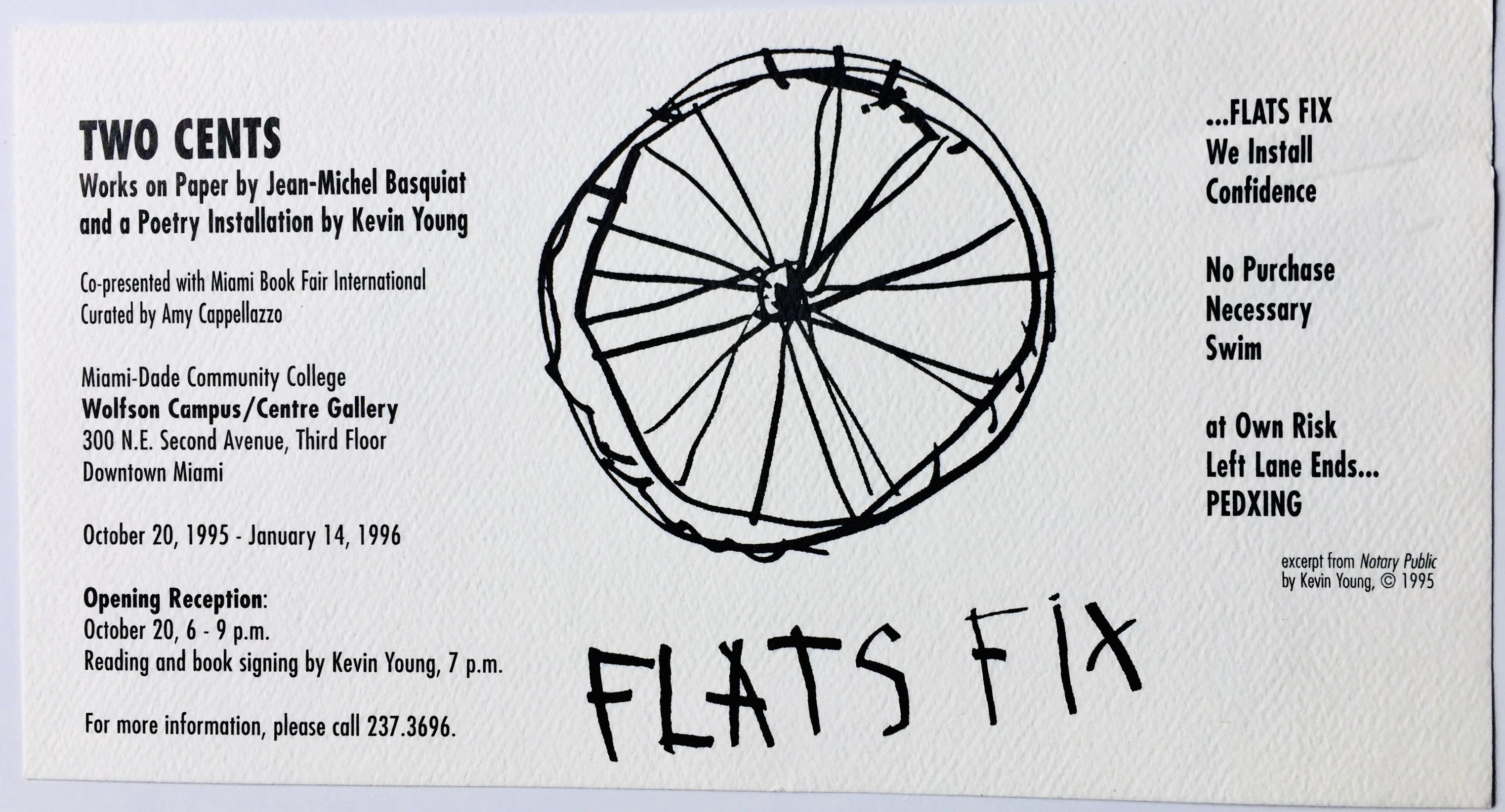 Vintage Basquiat announcement card (Basquiat 'Flats Fix') In Good Condition In Brooklyn, NY
