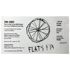 Vintage Basquiat announcement card (Basquiat 'Flats Fix')
